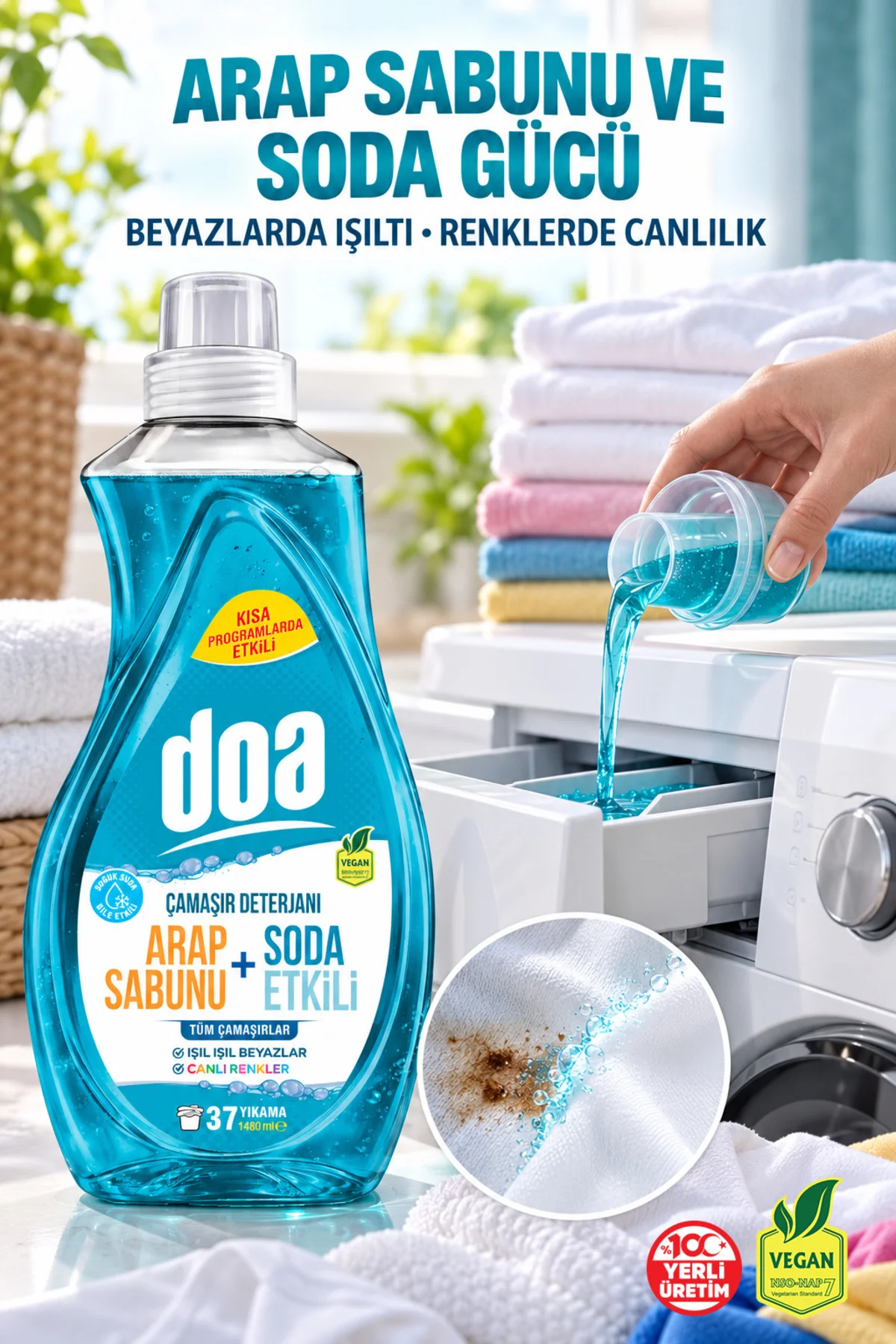 ÇAMAŞIR DETERJANI ARAP SABUNU SODA ETKİLİ / 1480 ML - Görsel 4