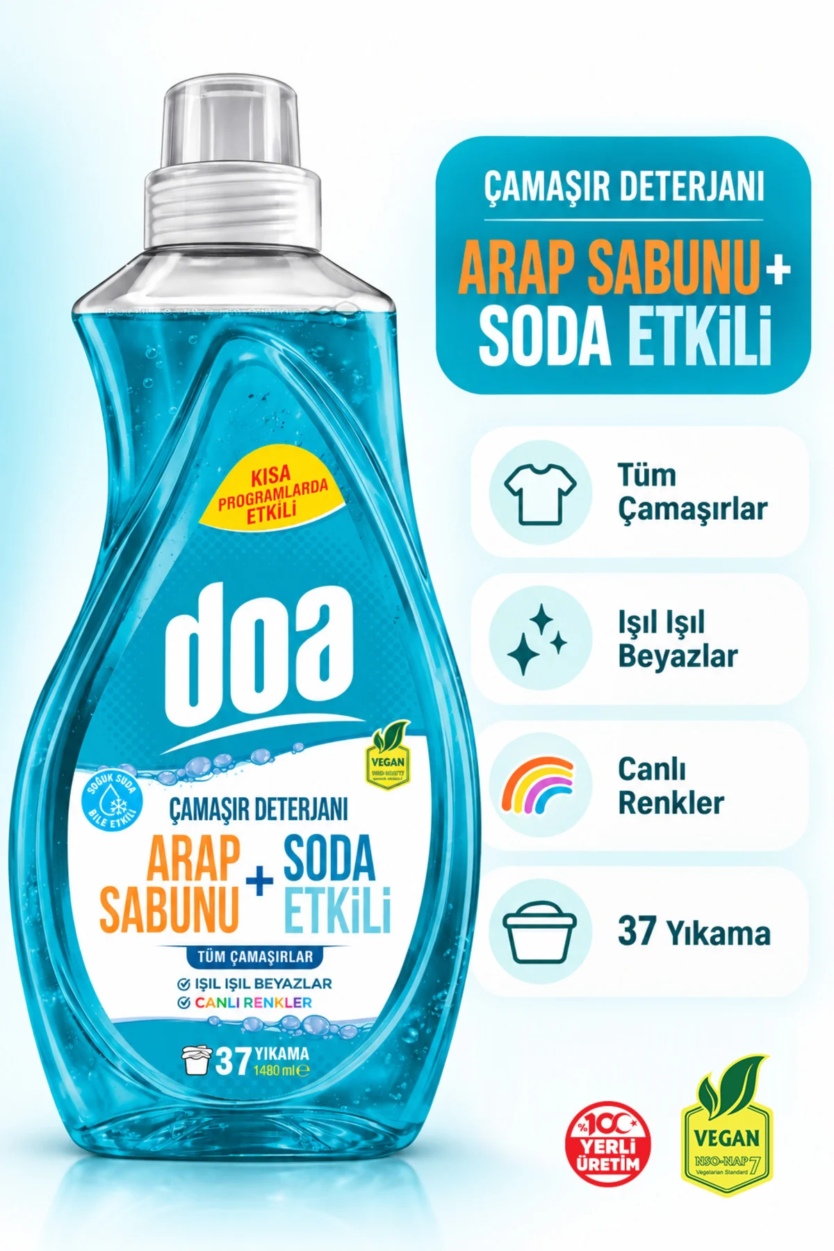 ÇAMAŞIR DETERJANI ARAP SABUNU SODA ETKİLİ / 1480 ML - Görsel 2