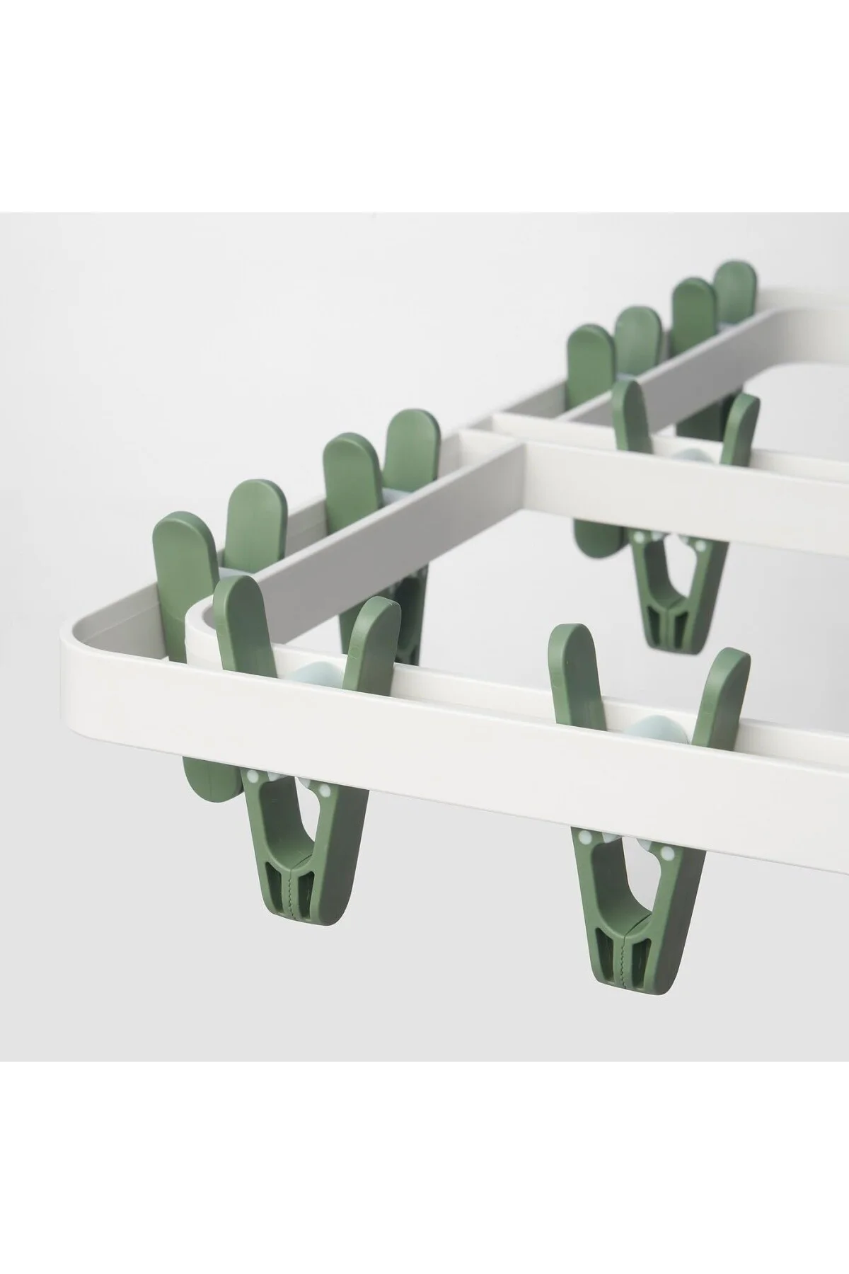 Çamaşır kurutma askılığı, yeşil, 24 mandallı