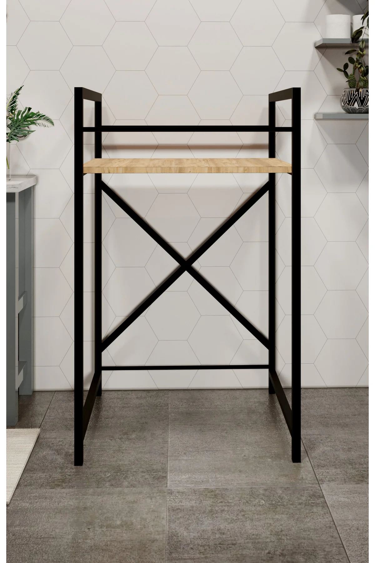 Çamaşır Makinası ve Kurutma Makinası Rafı Çamaşır Makinası Üstü B