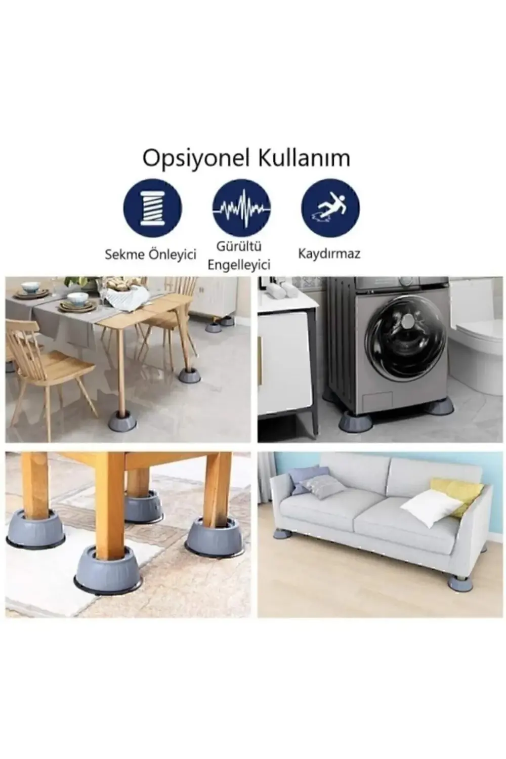 Çamaşır Makinesi Ayak Titreşim Gürültü Engelleyici Stoperi 4'lü K