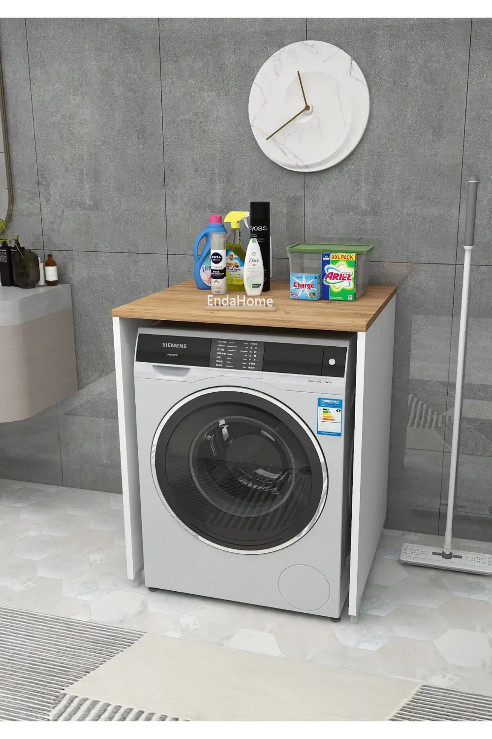 Çamaşır Makinesi Dolabı 89x65 cm Beyaz