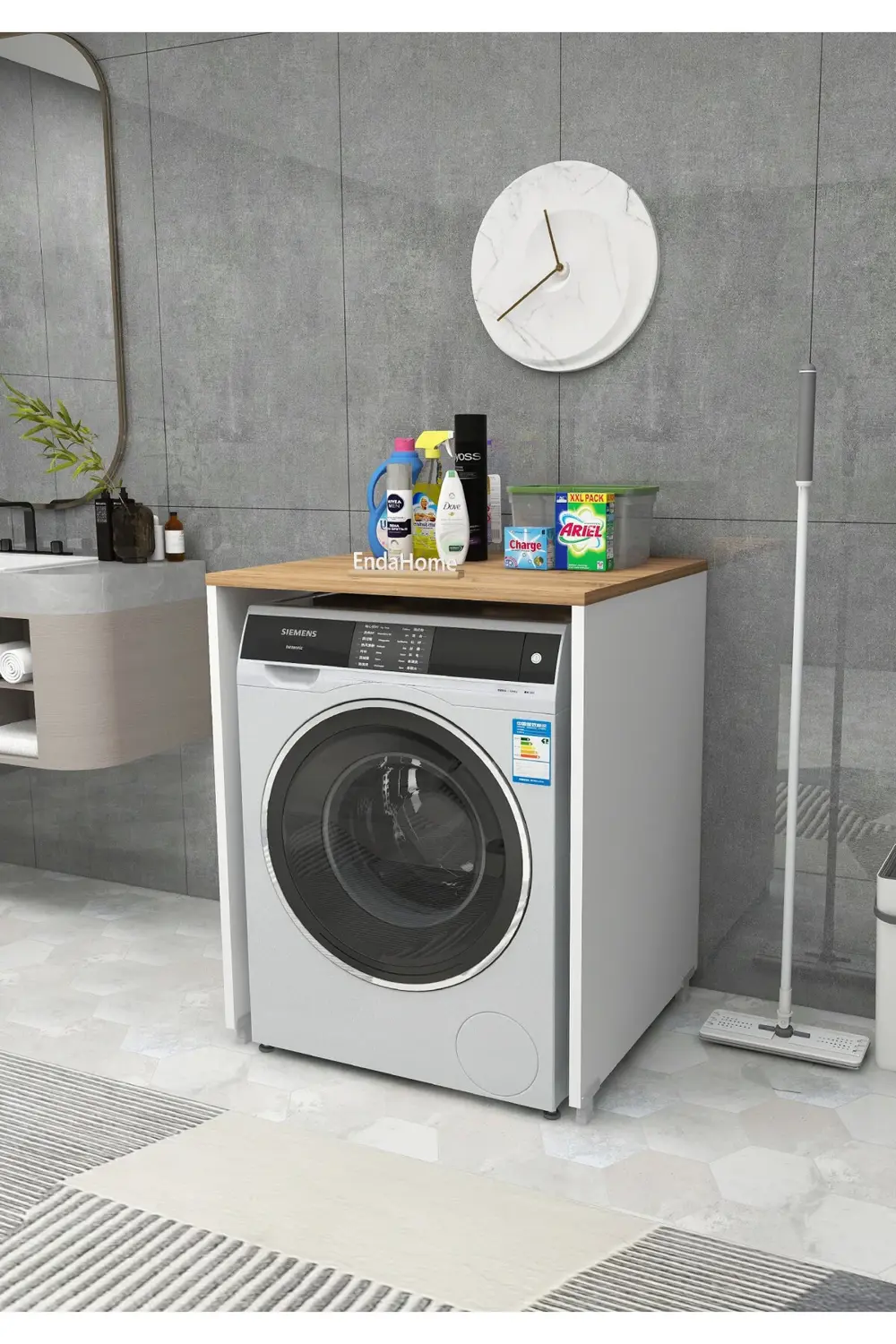 Çamaşır Makinesi Dolabı 89x65 cm Beyaz