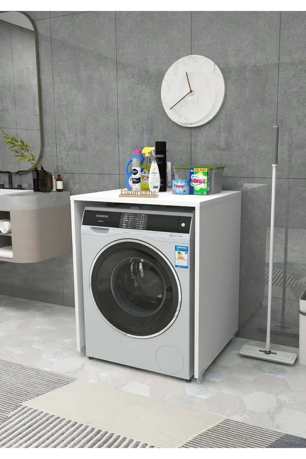 Çamaşır Makinesi Dolabı 89x65 cm Beyaz