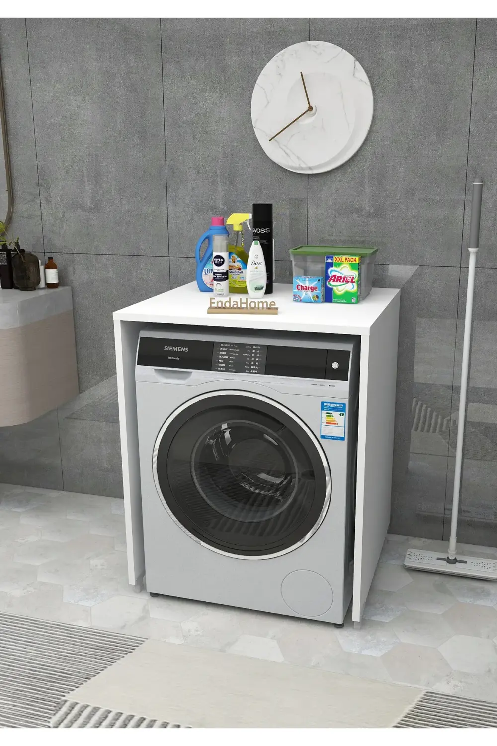 Çamaşır Makinesi Dolabı 89x65 cm Beyaz