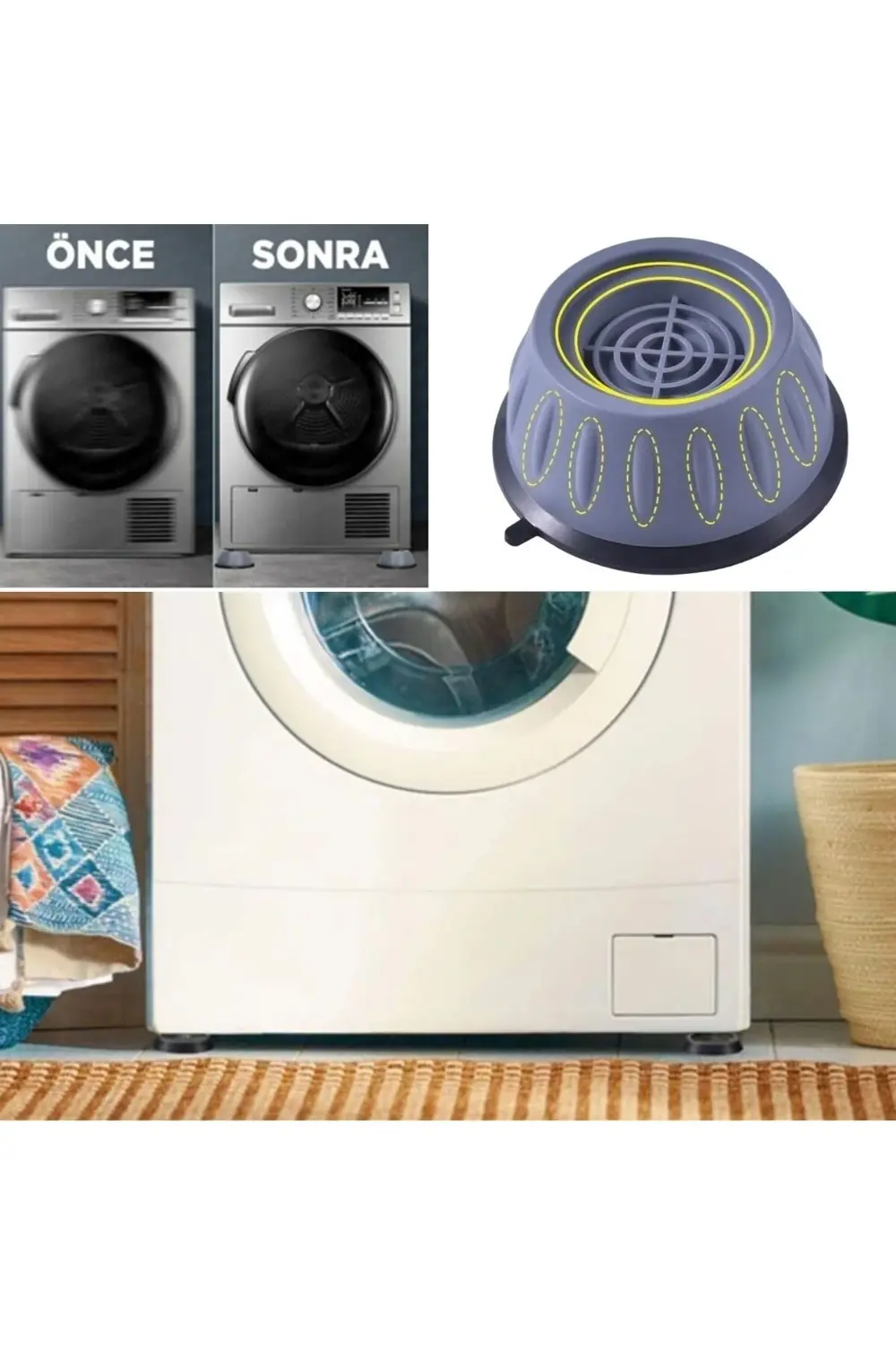 Çamaşır Makinesi Sarsıntı Titreşim Ses Önleyici Kaydırmaz Ayak 4l