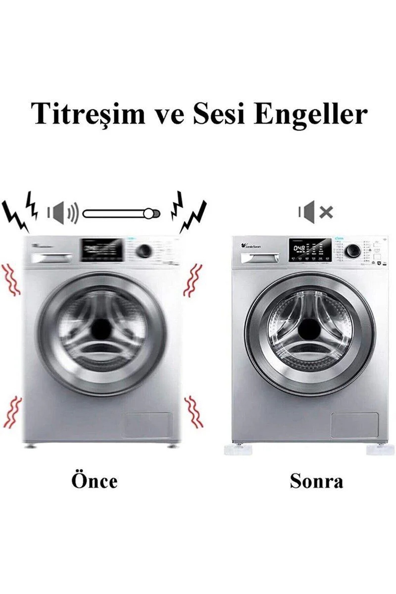 Çamaşır Makinesi Titreşim Önleyici Stoper Seti - 4'lü Vantuzlu Kaymaz Yükseltici Ped Fiyatı, Yorumları ve Özellikleri