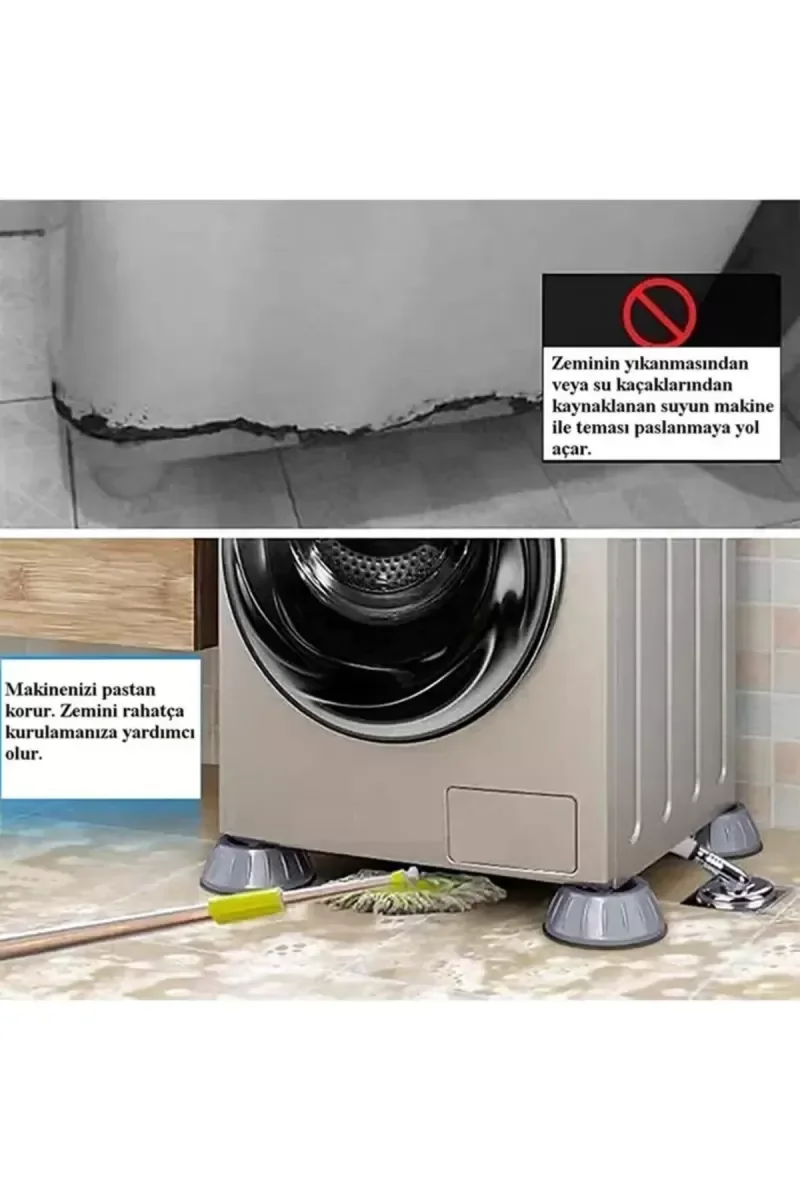 Çamaşır Makinesi Titreşim Önleyici Mobilya Yükseltici Kaydırmaz V