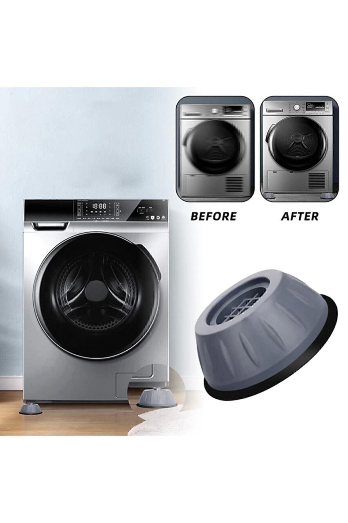 Çamaşır Makinesi Titreşim Önleyici Kaydırmaz Vantuzlu Ayak Stoper