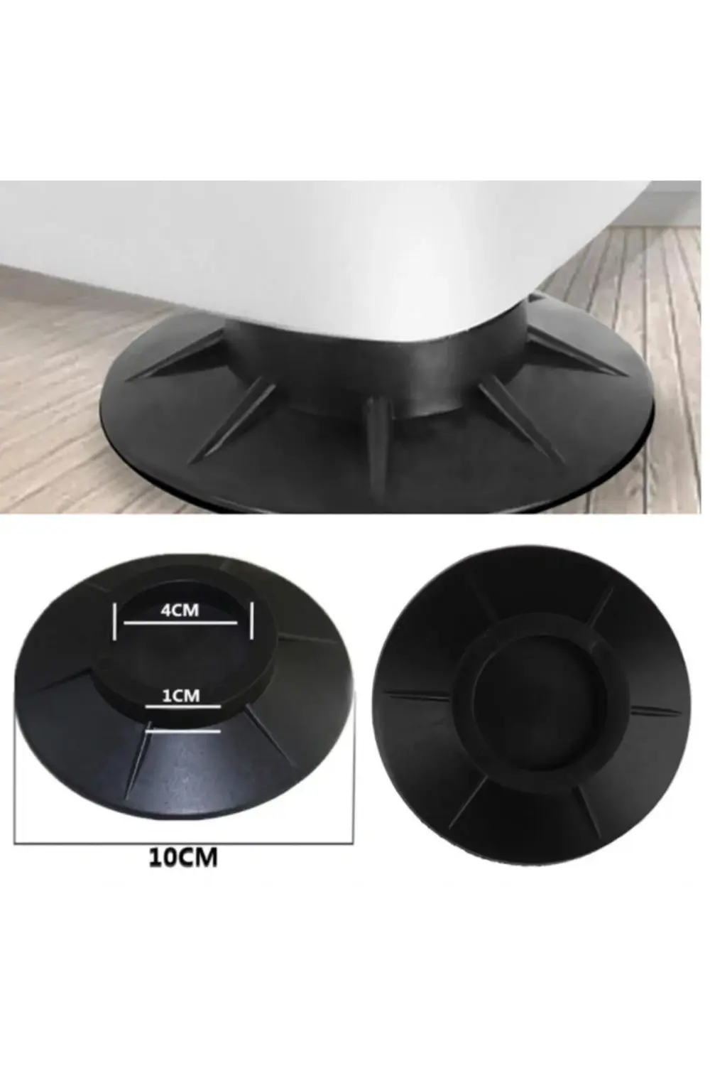 Çamaşır Makinesi Titreşim Engelleyici Stoper SİYAH 4lü Set