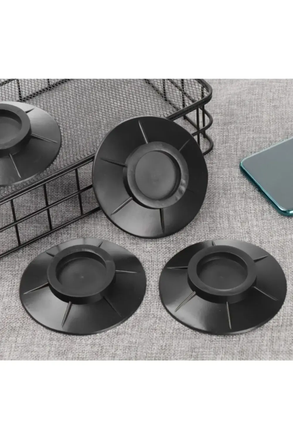 Çamaşır Makinesi Titreşim Engelleyici Stoper Siyah 4 Lü Set