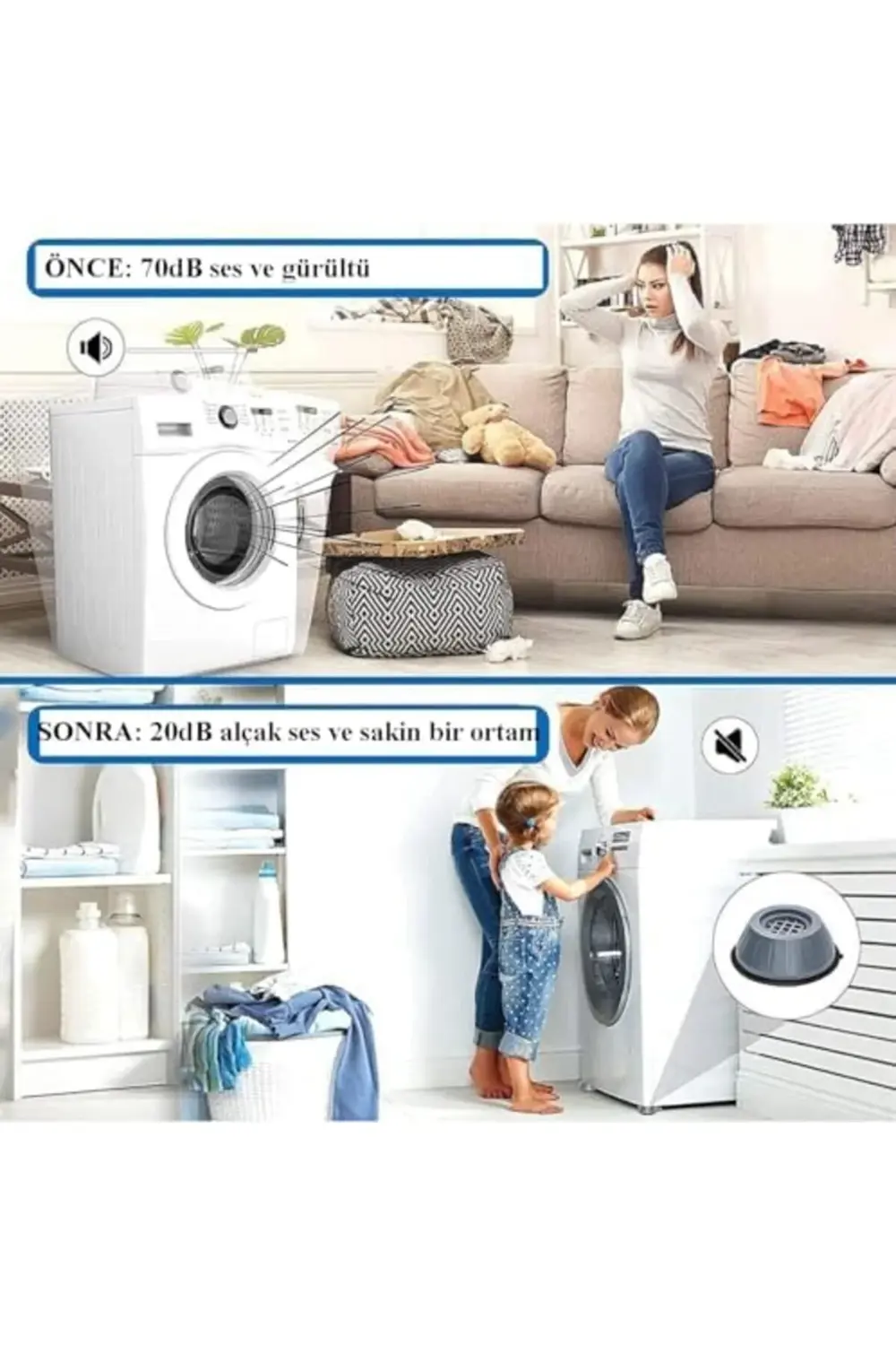 Çamaşır Makinesi Titreşim Gürültü Önleyici Mobilya Yükseltici Aya