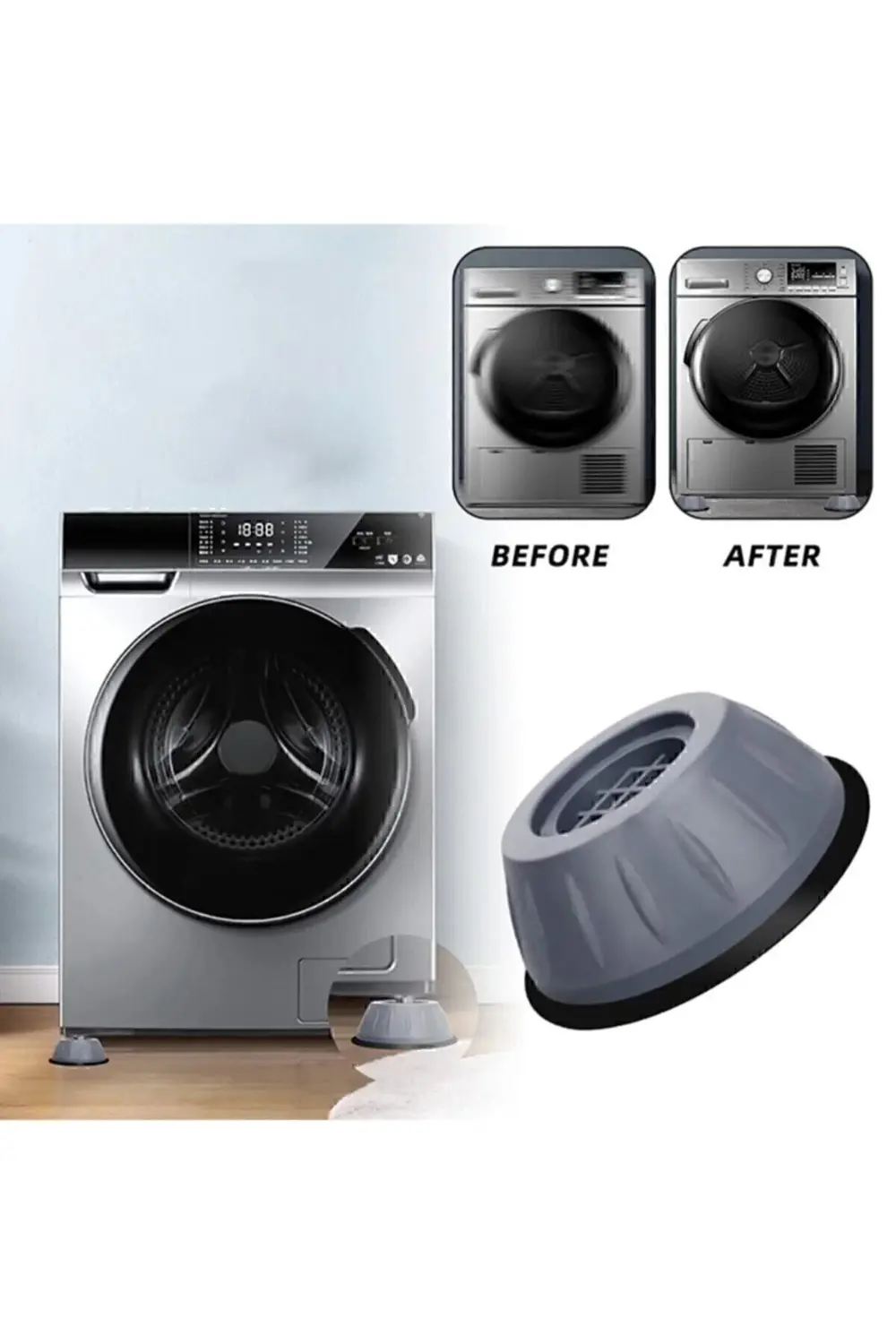 Çamaşır Makinesi Titreşim Önleyici Kaydırmaz Vantuzlu Ayak Stoper