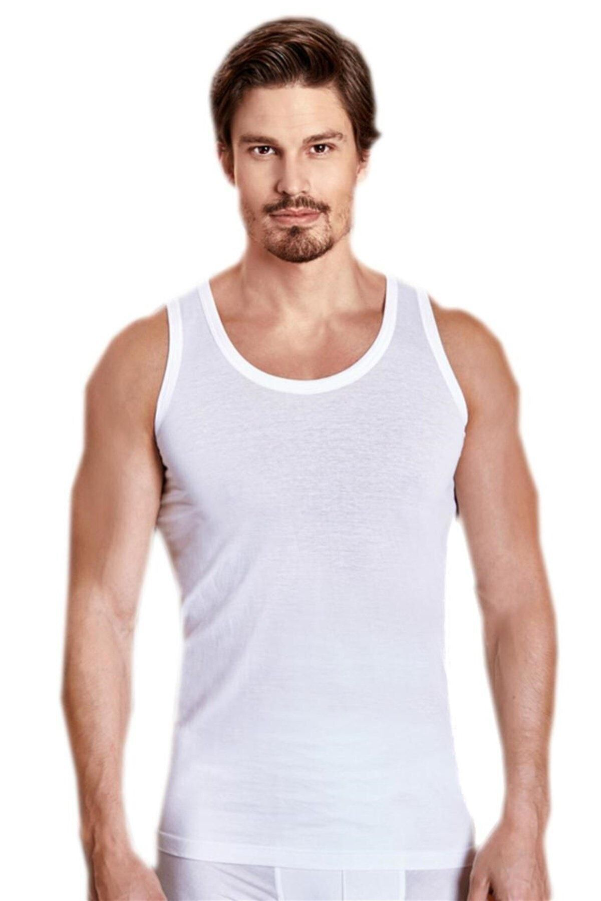 Tutku Çamaşir Sepeti 42- 6'Li Paket Erkek %100 Pamuk Beyaz Askili Penye