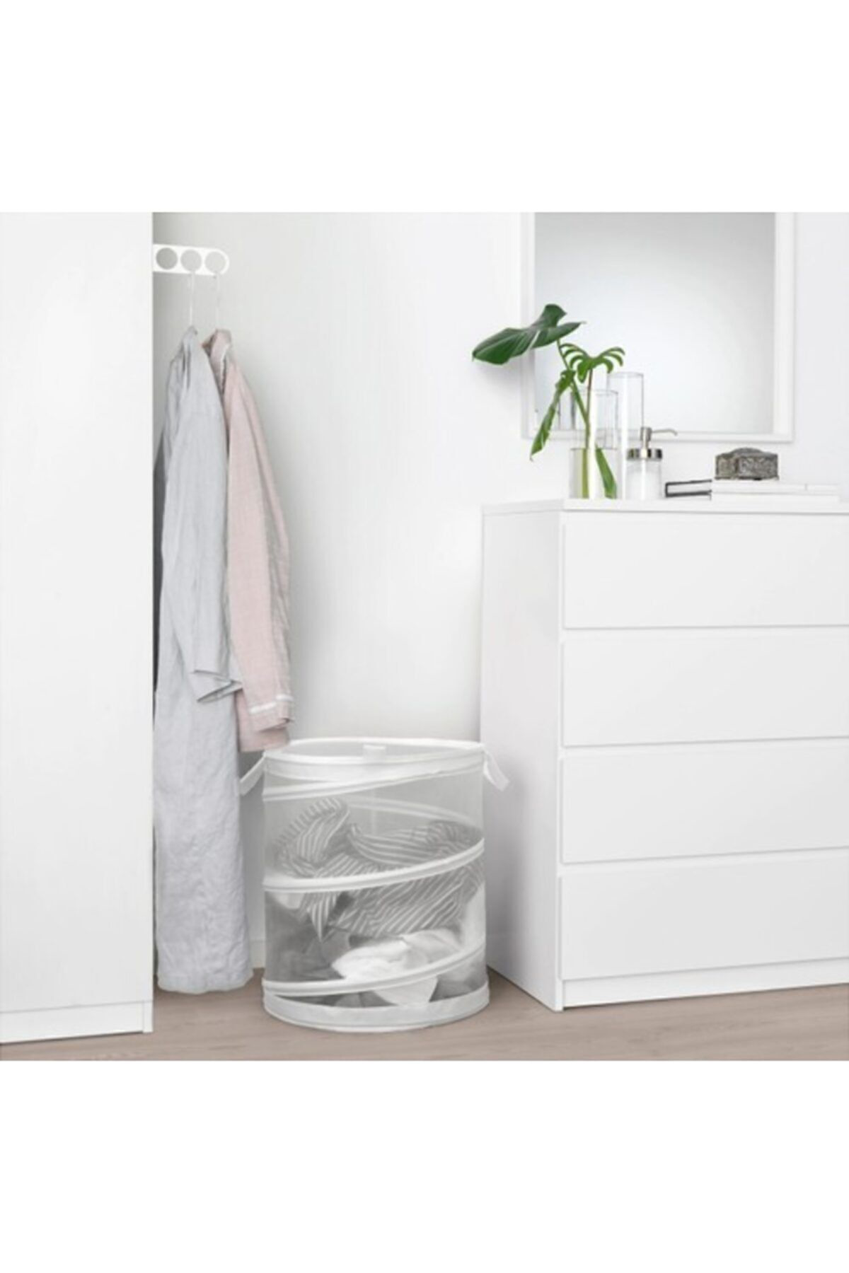 İkea Çamaşir Sepeti, Beyaz 79 Litre Meridyendukkan 50 Cm, 9 Kg Pratik 