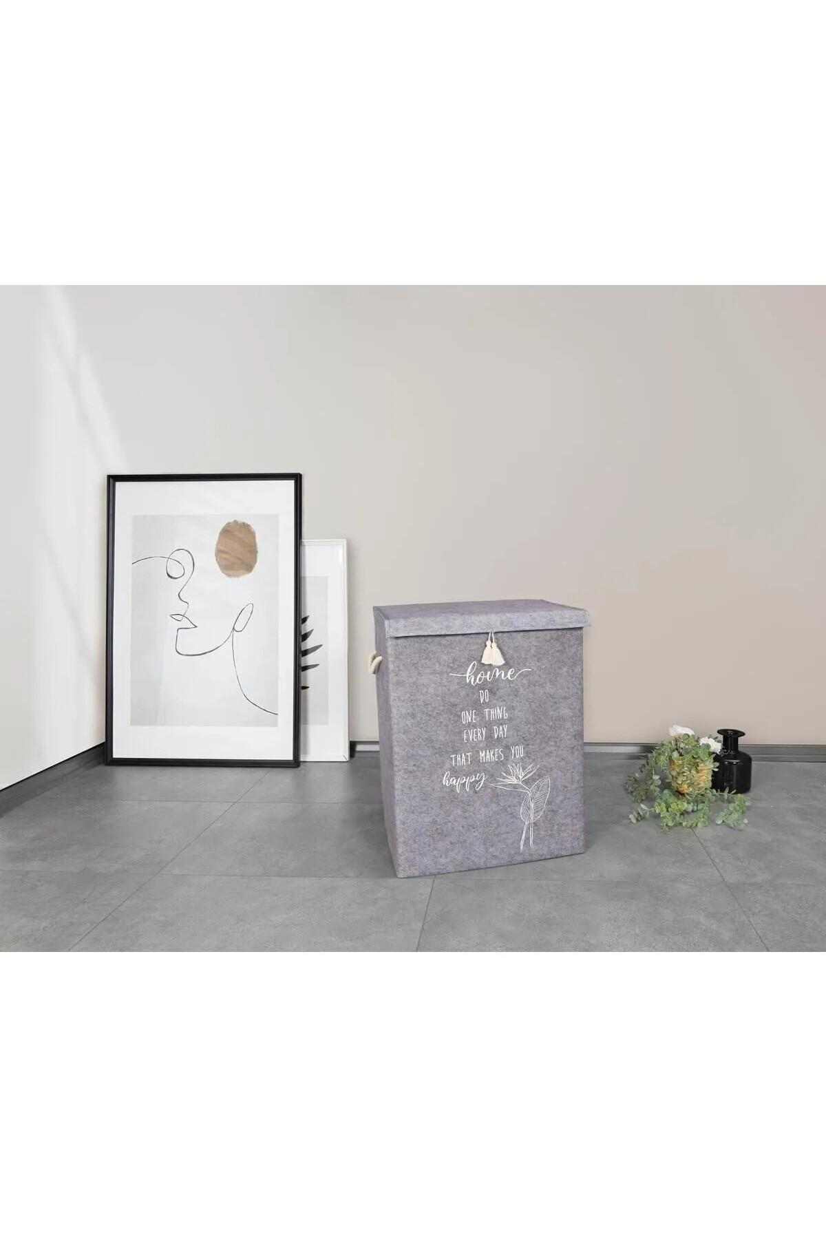 Toptan Bulurum Çamaşır Sepeti - Eşya Saklama Kutusu Keçe - Mega Boy