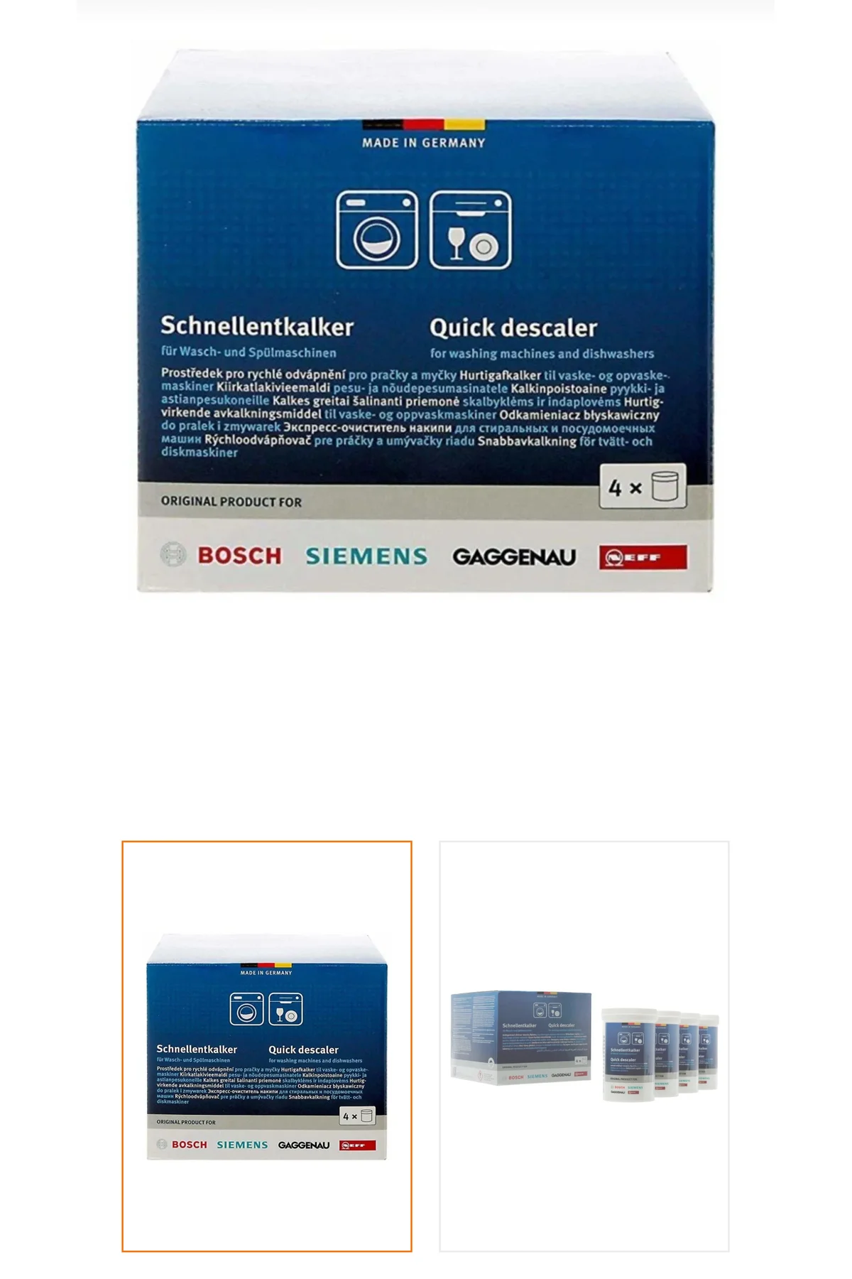 Çamaşır Ve Bulaşık Makineleri Için Hızlı Kireç Çözücü 4'lü Paket