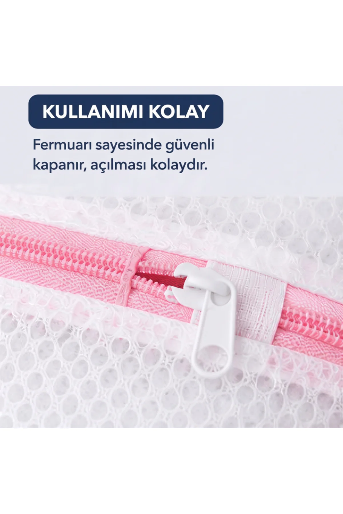 Çamaşır Yıkama Filesi - 40x50 cm - Fermuarlı - Tekrar Kullanılabilir - Görsel 4