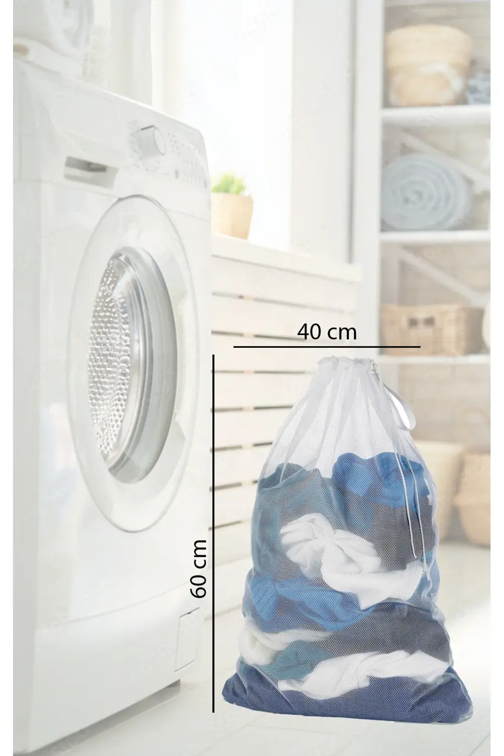 Pazar Kapısı Çamaşır Yıkama Filesi Mega Boy 40*60 Cm