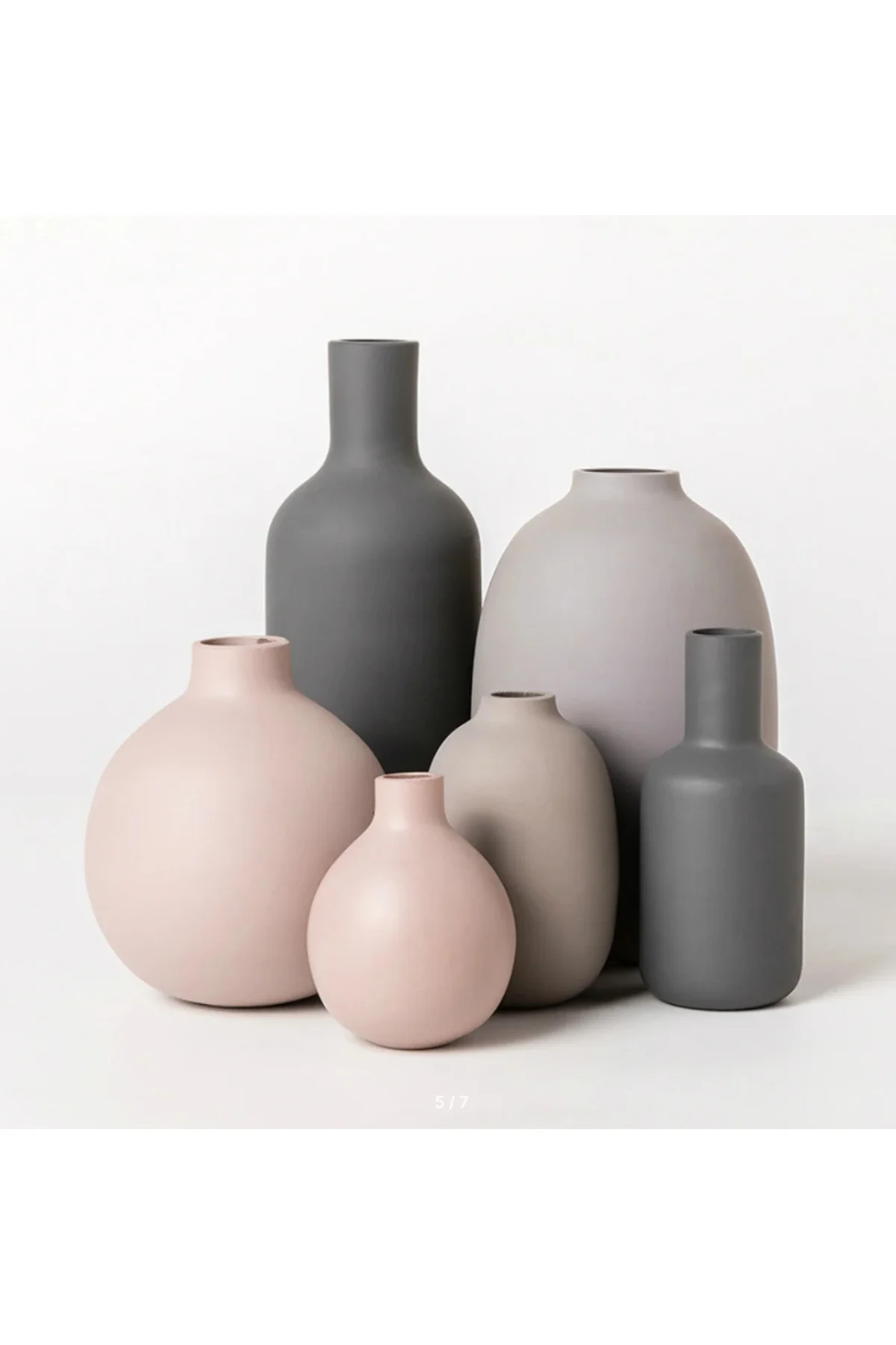 Camber Bombe Modern Vazo Büyük Boy 25 CM Sert Plastik 6'lı Dekoratif Modern Vazo
