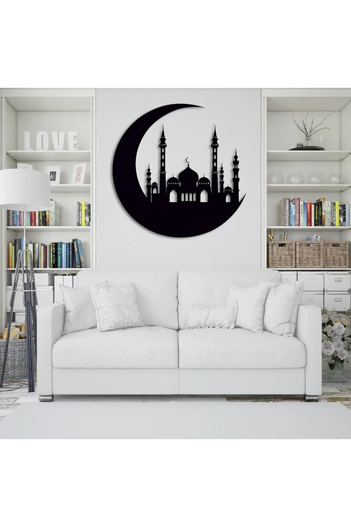 Cami Hilal Islami Tablo Ahşap Duvar Dekoru 3mm Mdf 35cm
