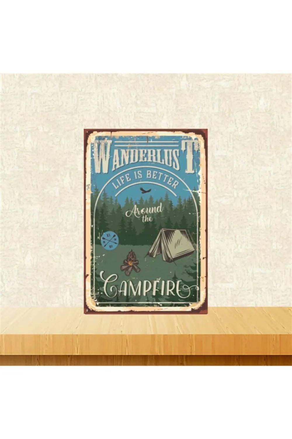 Campfire 20-30 Cm Retro Ahşap Tablo Tkfx5178 Campfire 20-30 Cm Retro Ahşap Tablo Tkfx5178