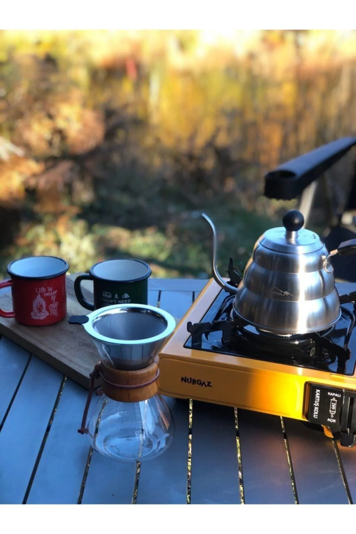 Campout Filtre Kahve Demleme Seti 50 Gram Filtre Kahve Hediyeli -