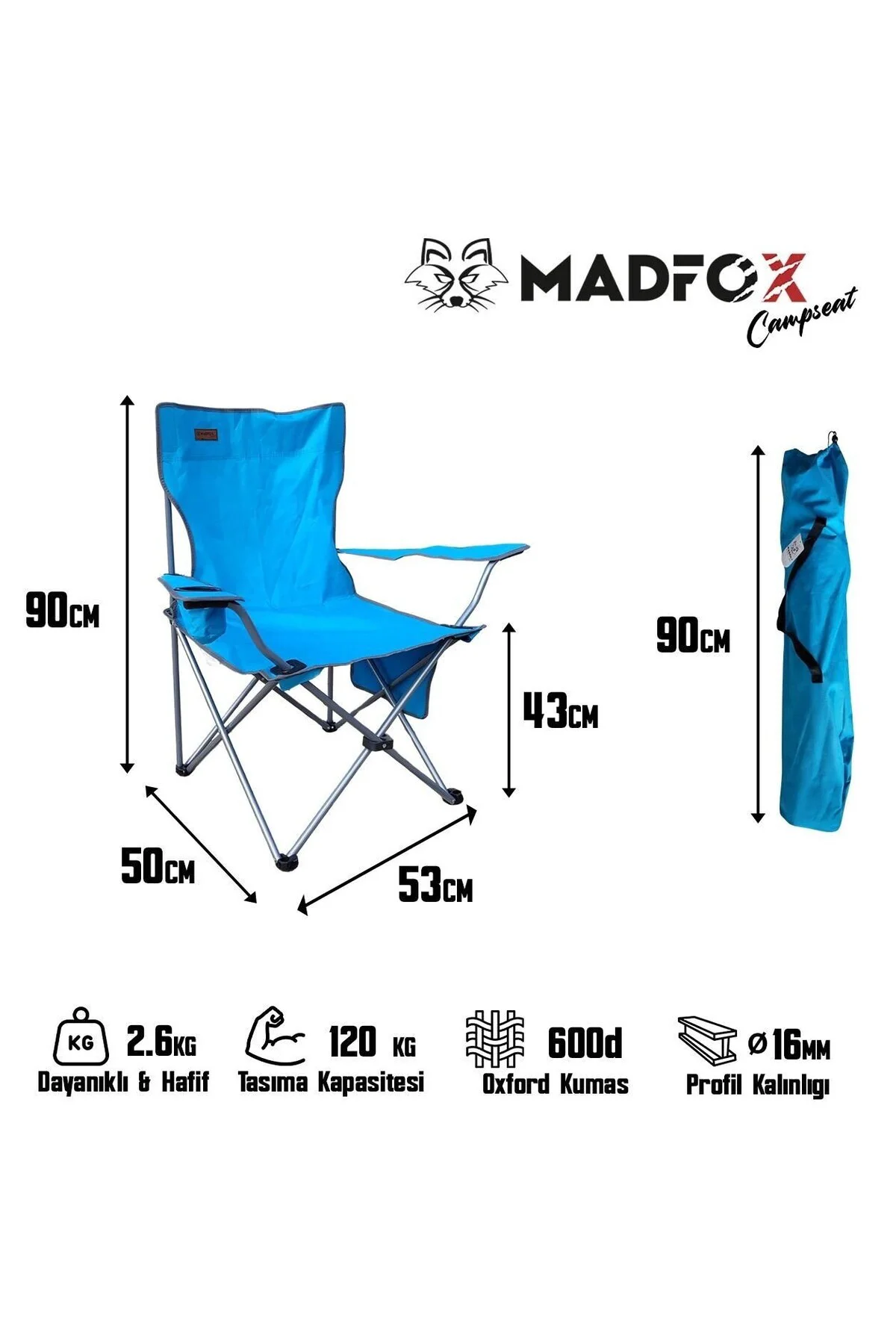 CampSeat X90 Katlanır Kamp Sandalyesi (Taşıma Çantalı)