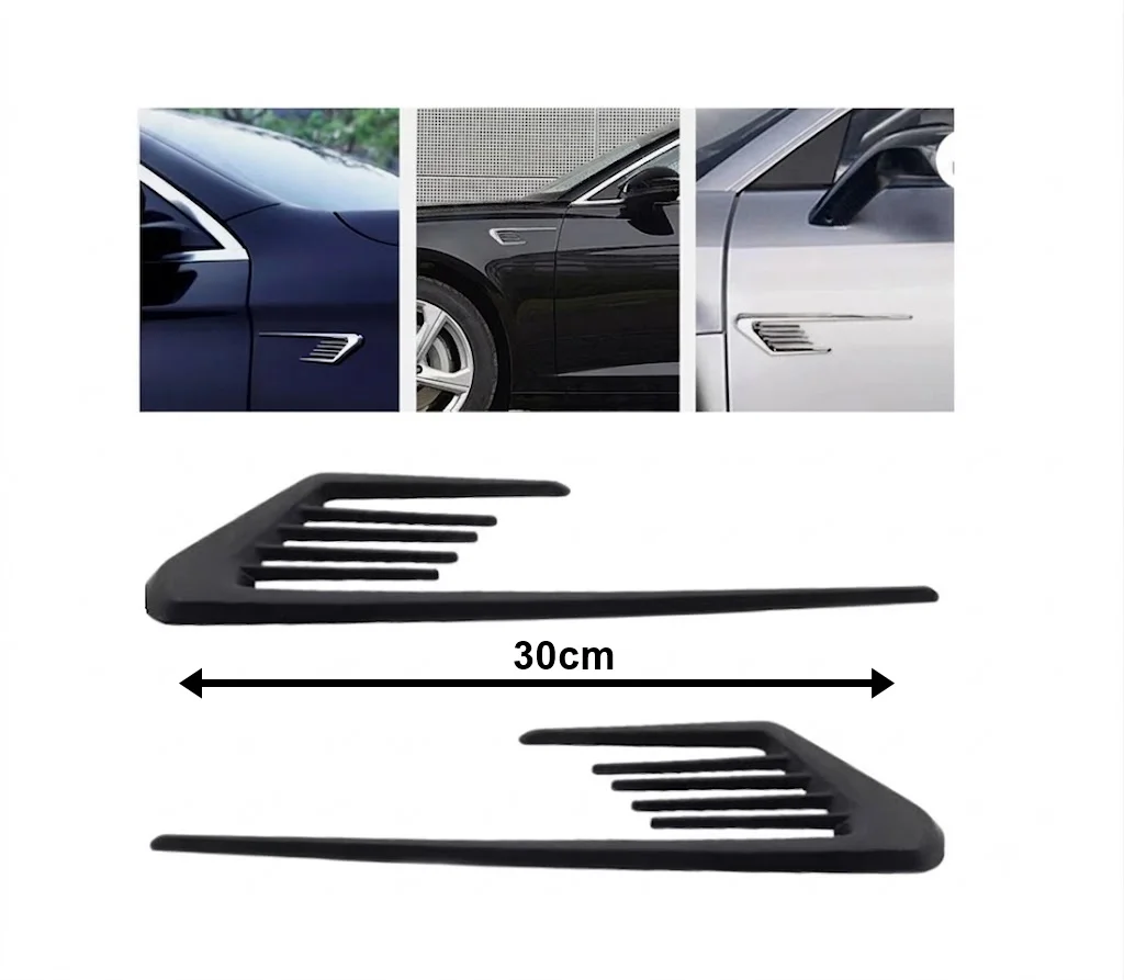 Çamurluk Üstü Ventil Çizgili 30cm 2 Parça Siyah Çamurluk Üstü Ventil Çizgili 30cm 2 Parça Siyah
