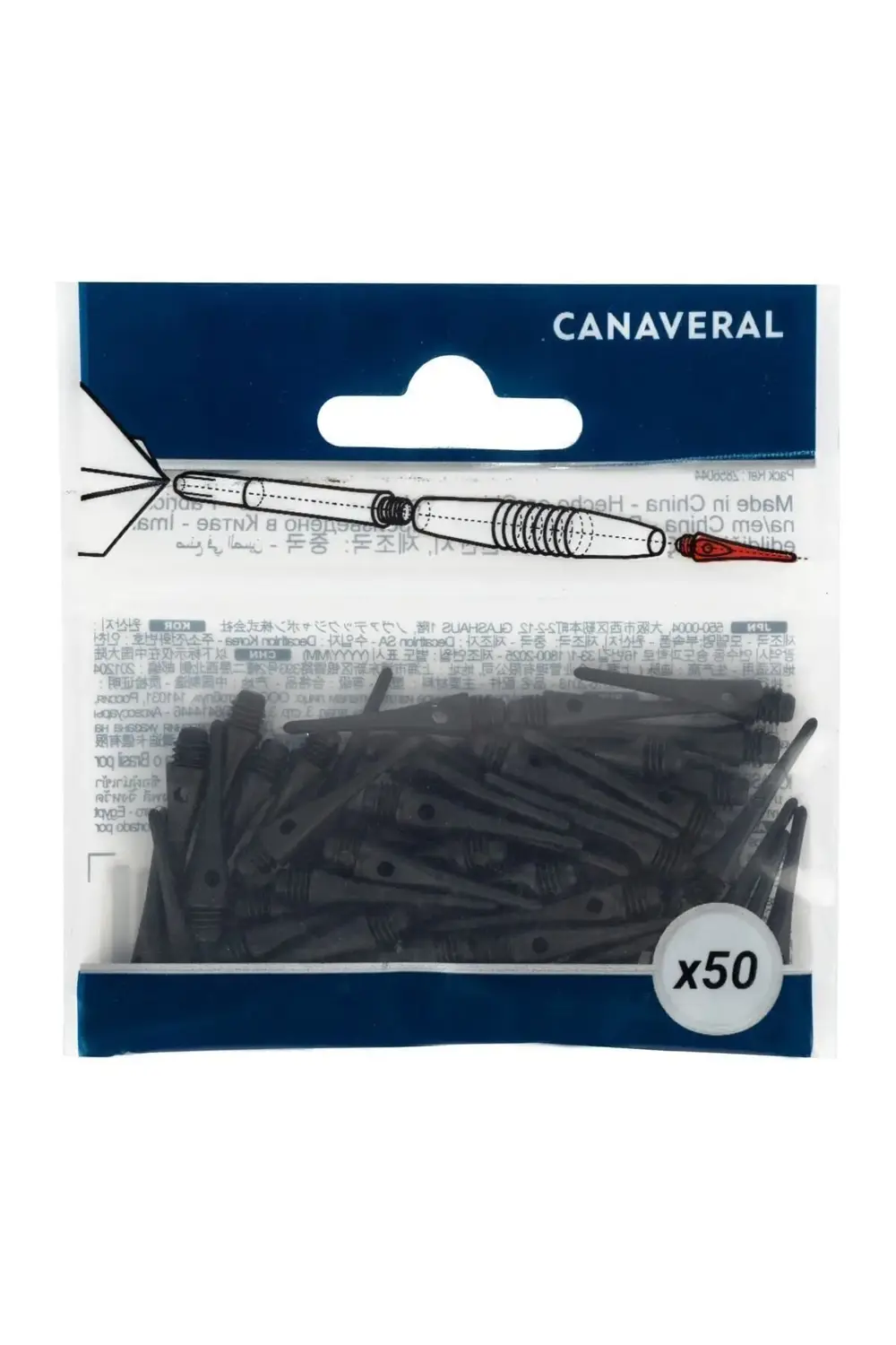 Canaveral Dart Oku Ucu - Siyah - Plastik - 50 Adet