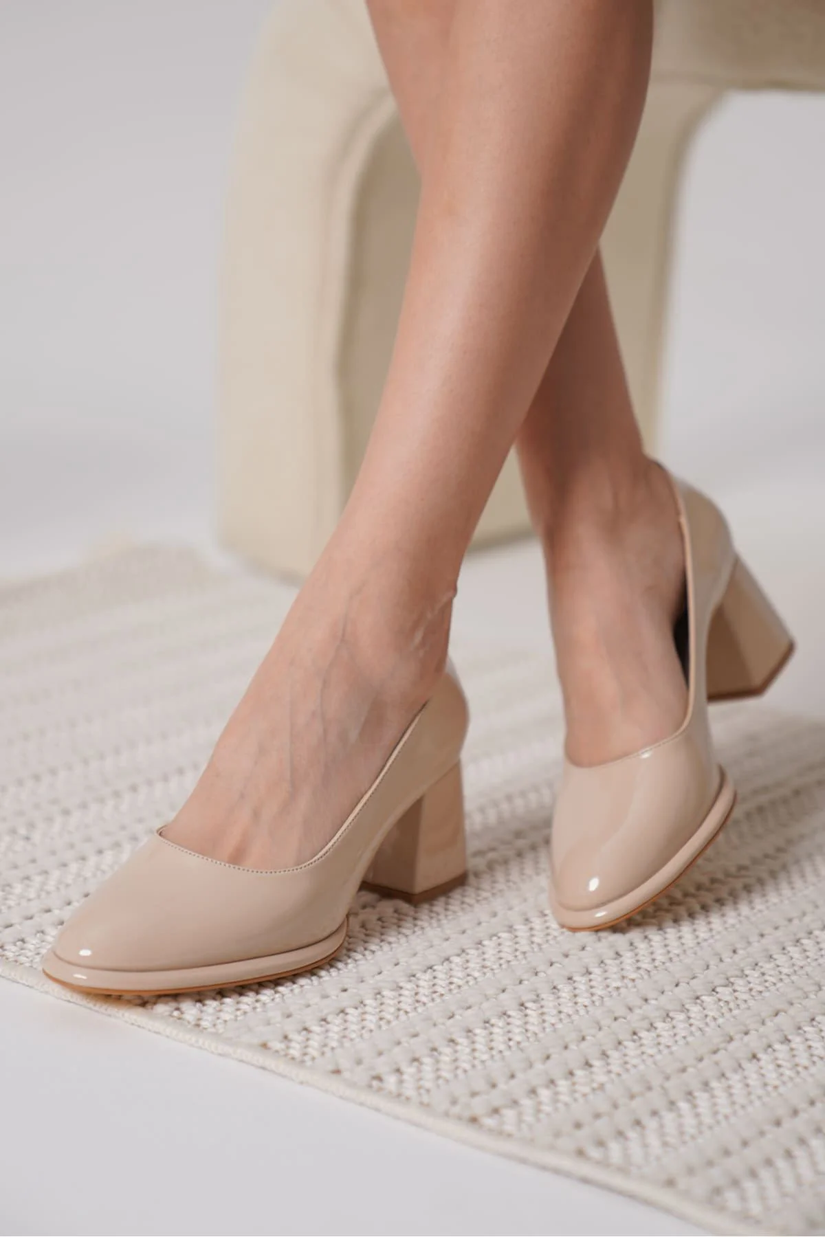 Candie Nude Renk Rugan Kadın Stiletto Ayakkabı