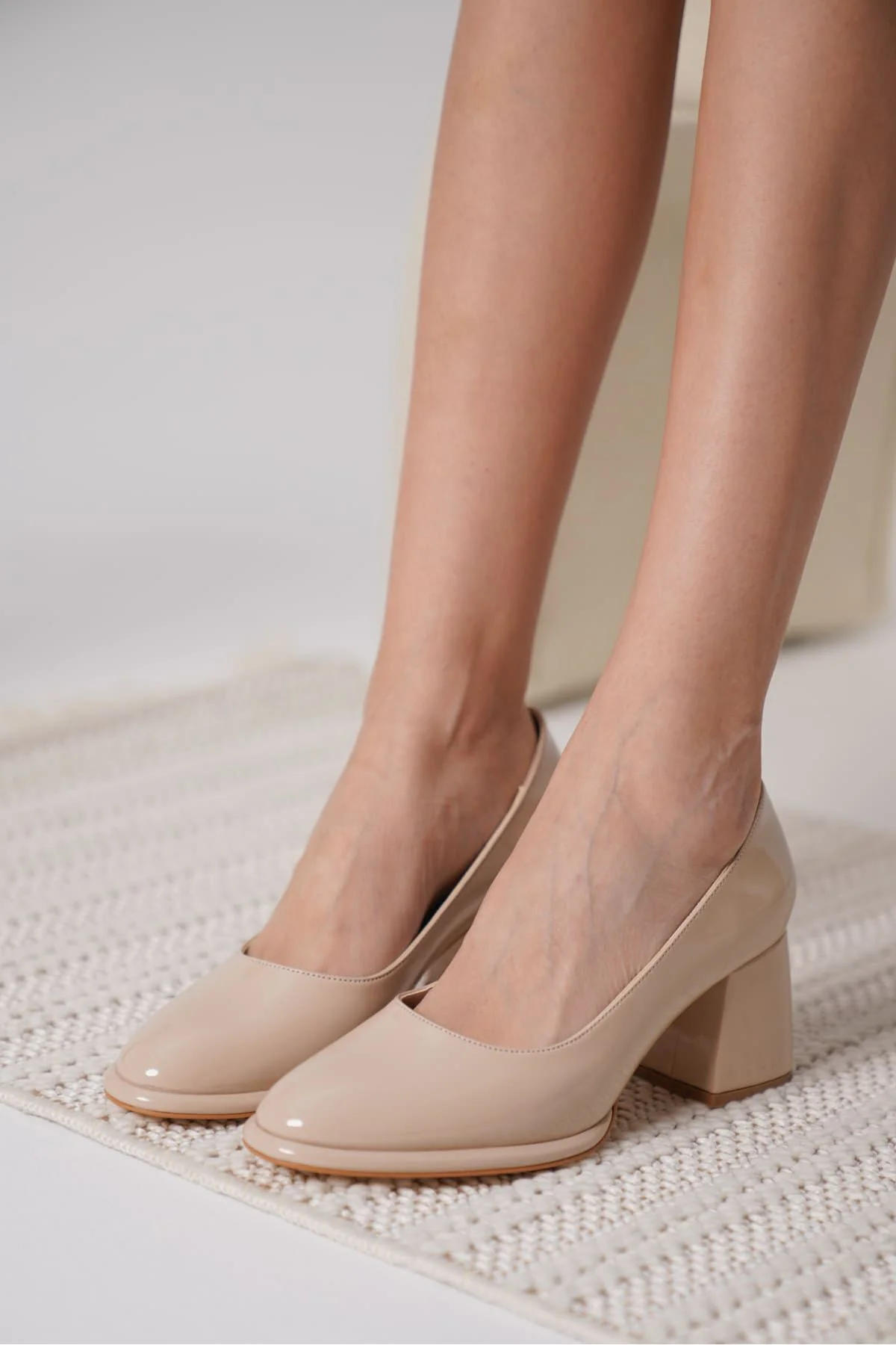 Candie Nude Renk Rugan Kadın Stiletto Ayakkabı