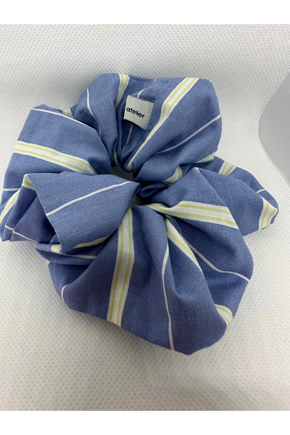 Candy Cotton & Çizgili İndigo Scrunchie Set 2 Lİ