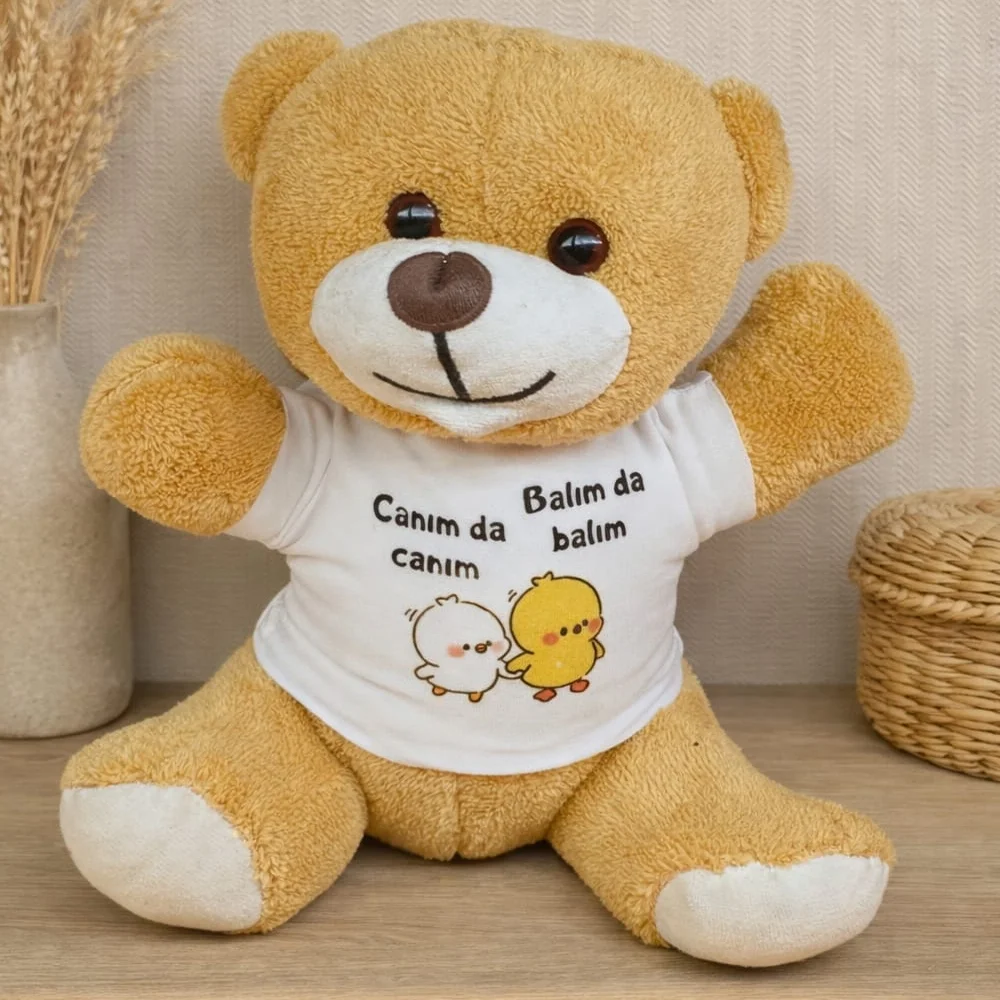 Canım da Canım Balım da Balım Tişörtlü Peluş Ayıcık Canım da Canım Balım da Balım Tişörtlü Peluş Ayıcık