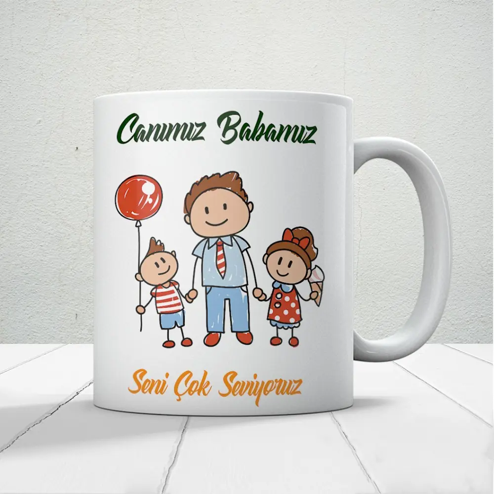 Canımız Babamız Baskılı Babalar Günü Kupa Bardak Kahve Kupa Barda