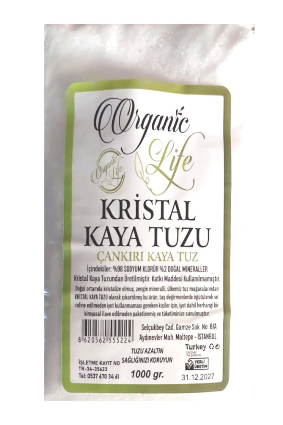 Organic Life Çankırı Kaya Tuzu 1 Kg
