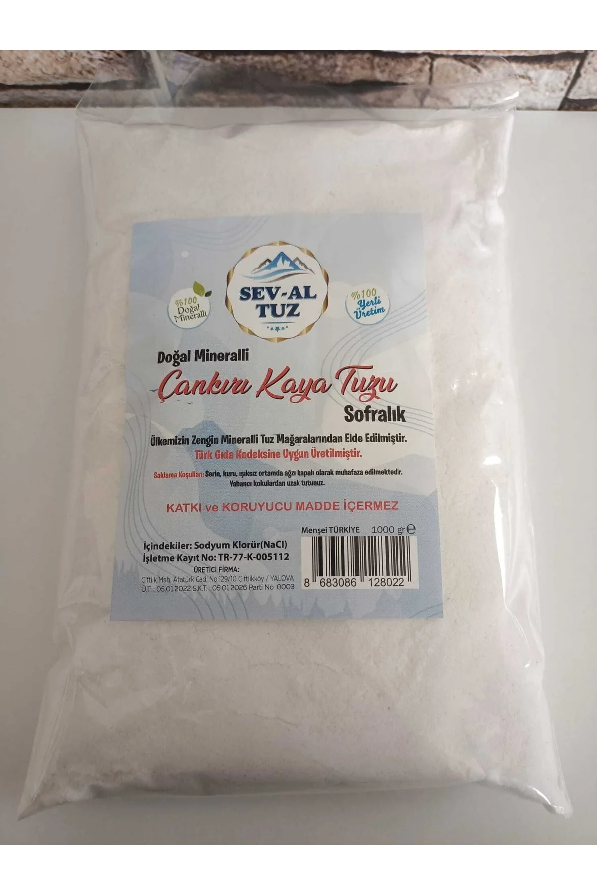Çankırı Kaya Tuzu Taş Değirmende Çekilmiş Doğal Kaya Tuzu 1000 Gr