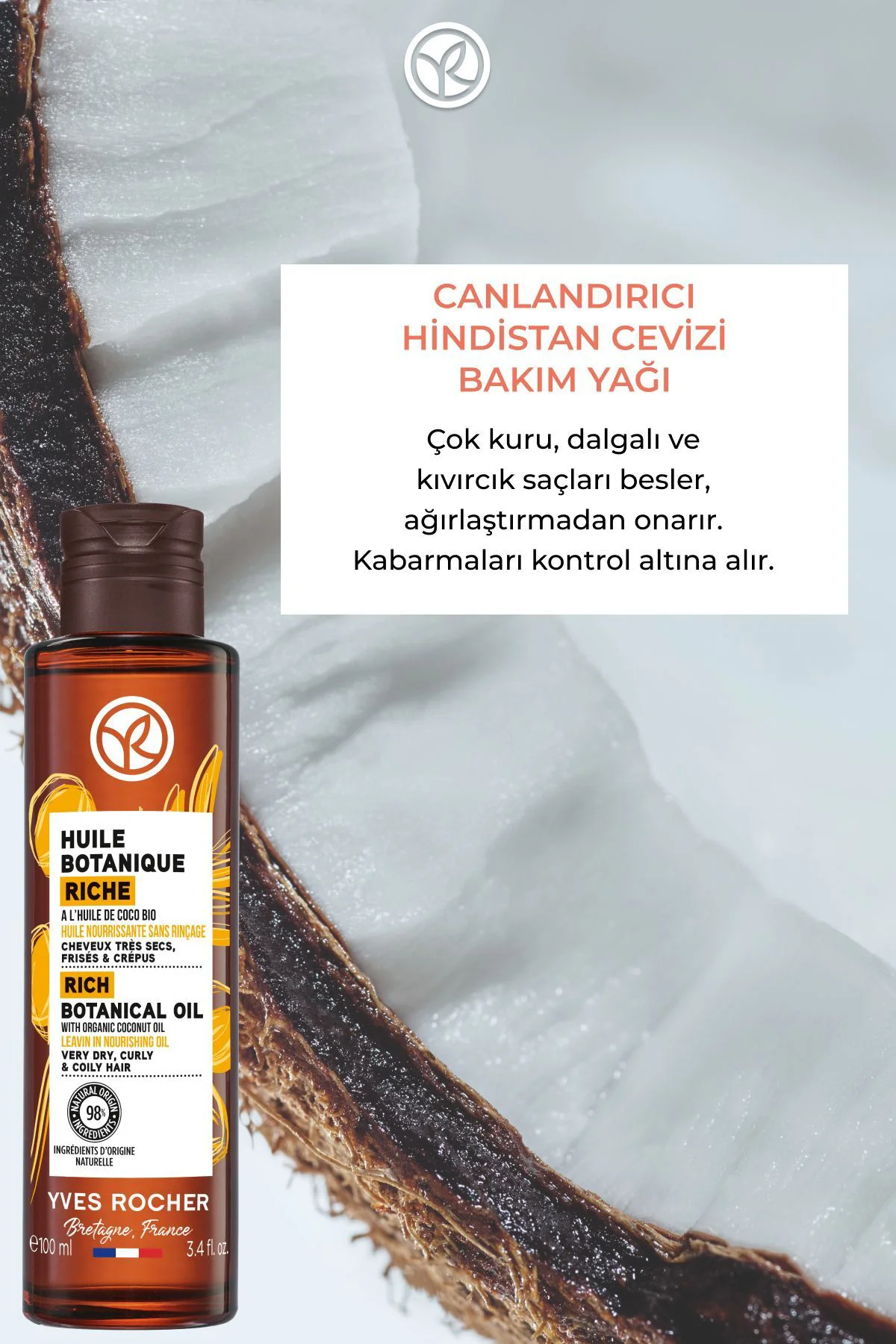 Canlandırıcı Hindistan Cevizi Bakım Yağı-Tüm Saçlar / Huile Botan