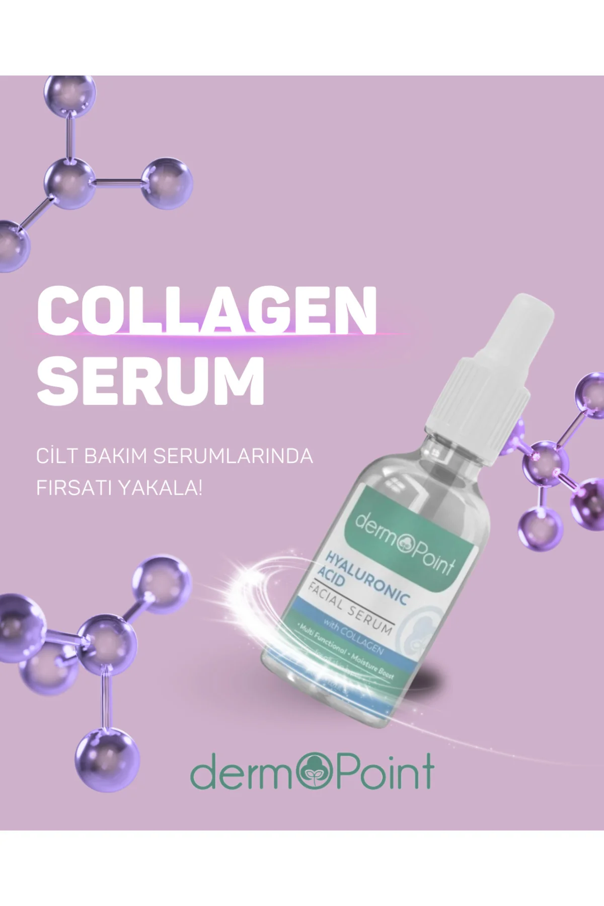 Canlandırıcı ve Aydınlatıcı Nem Bombası Kolajen + Hyalüronik Asit Cilt Serumu 30 ml