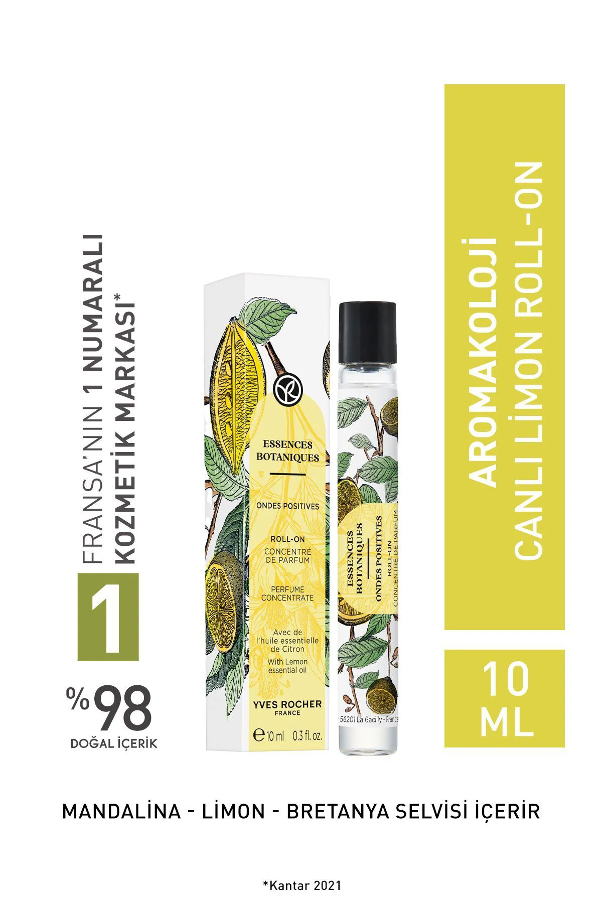 Canlı Limon Konsantre Roll-on Parfüm-aromakoloji- Vegan-10ml