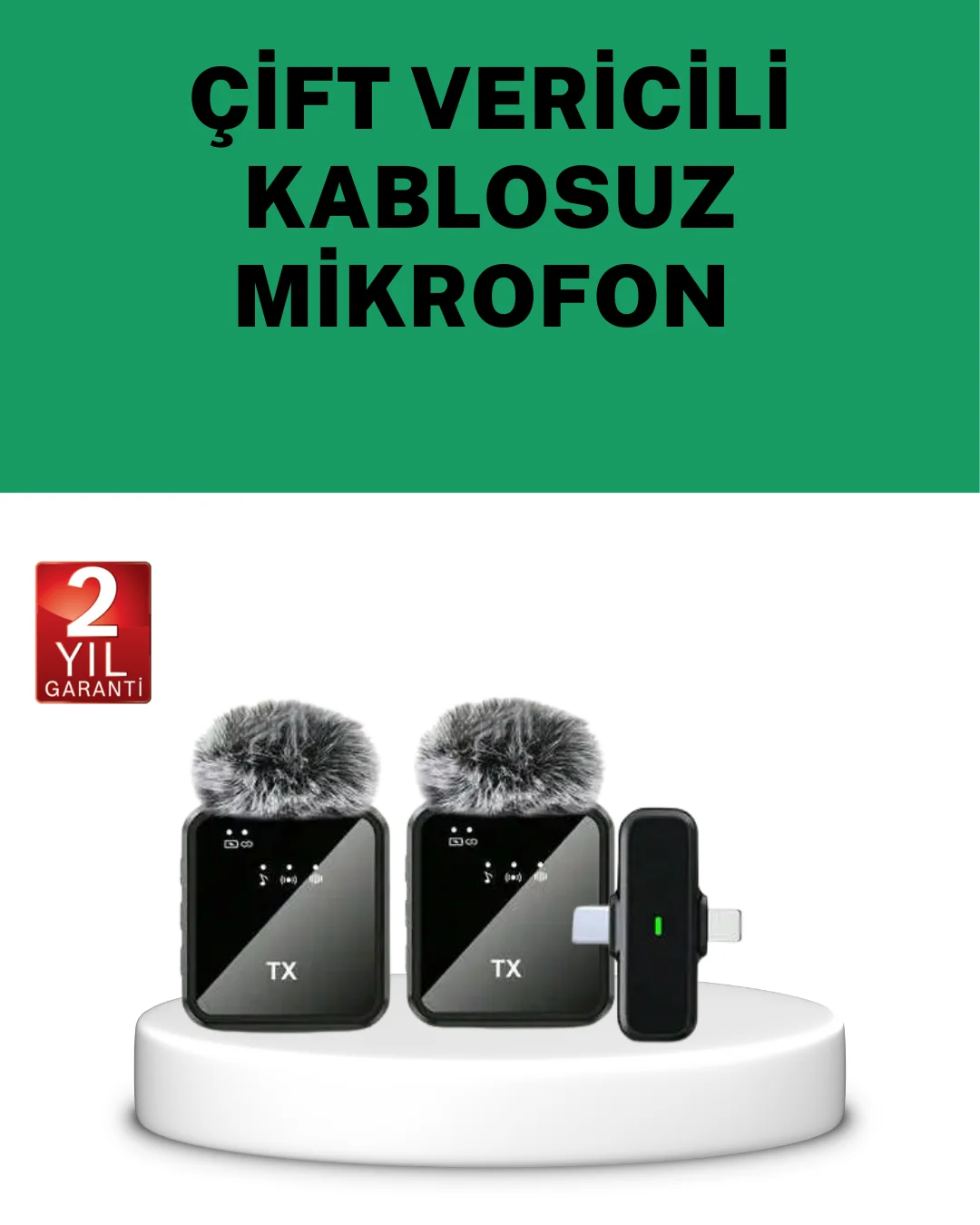 Canlı Yayın ve Video Çekimleri İçin Çiftli Kablosuz Yaka Mikrofon Canlı Yayın ve Video Çekimleri İçin Çiftli Kablosuz Yaka Mikrofon