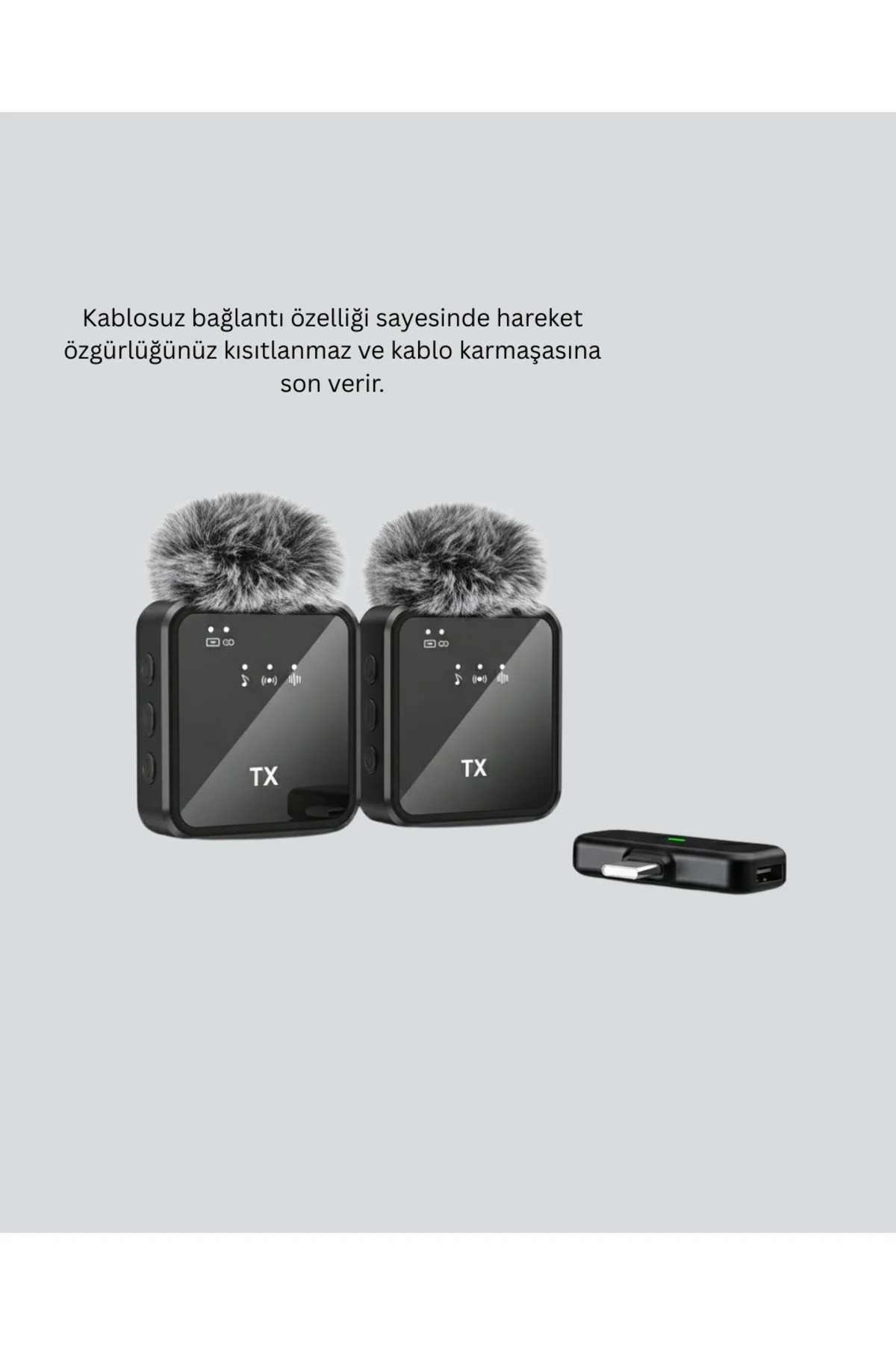 Canlı Yayın Ve Video Çekimleri İçin Çiftli Kablosuz Yaka Mikrofon Canlı Yayın Ve Video Çekimleri İçin Çiftli Kablosuz Yaka Mikrofon - Görsel 5
