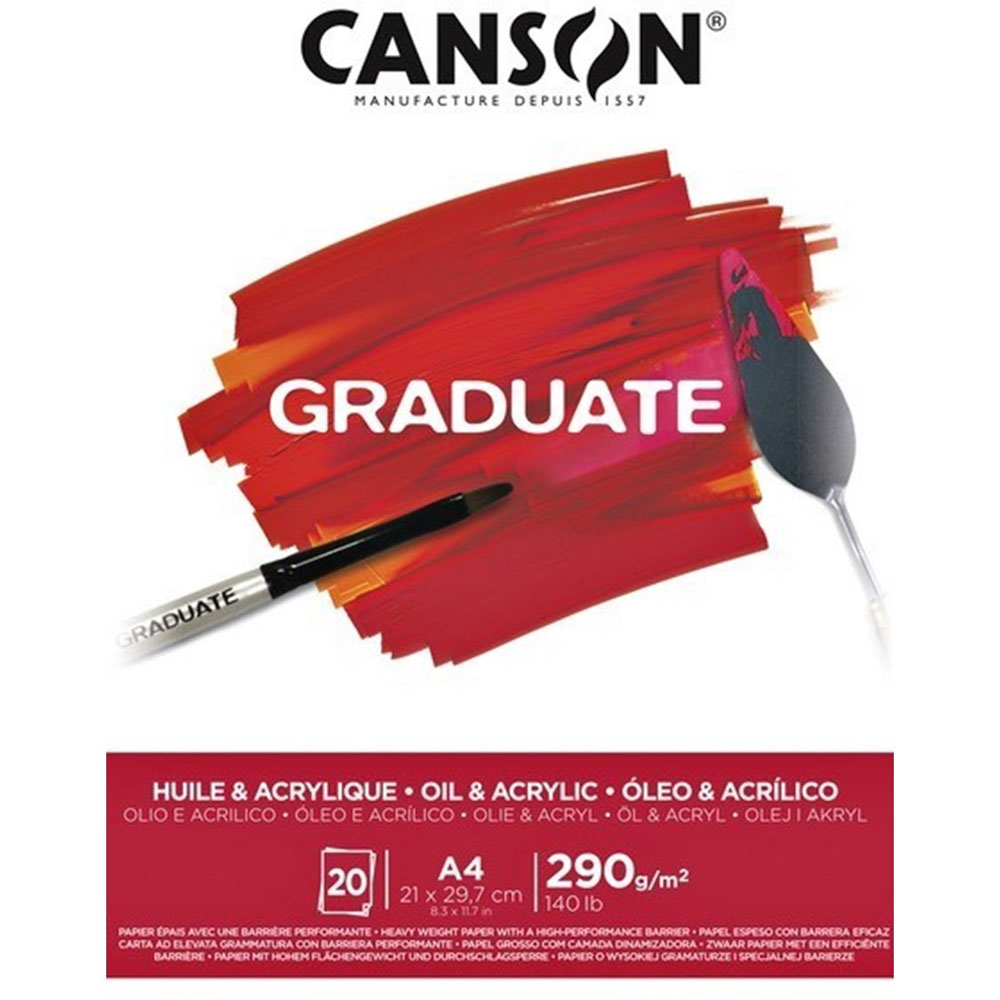 Canson Çizim Bloğu Graduate Yağlı Boya Ve Akrilik 20 Syf A4 290 G