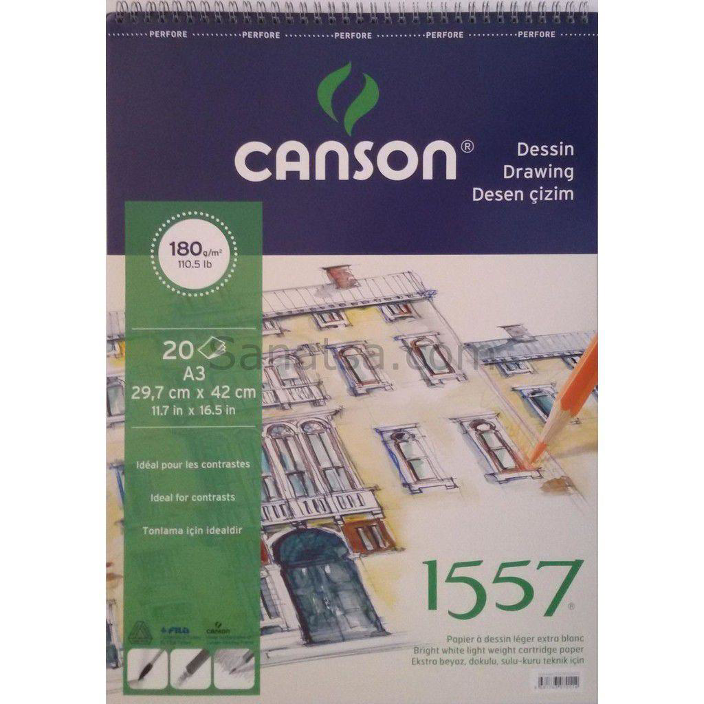 Canson Teknik Resim Defteri Blok Üstten Spiralli 40 YP A3 120 GR 