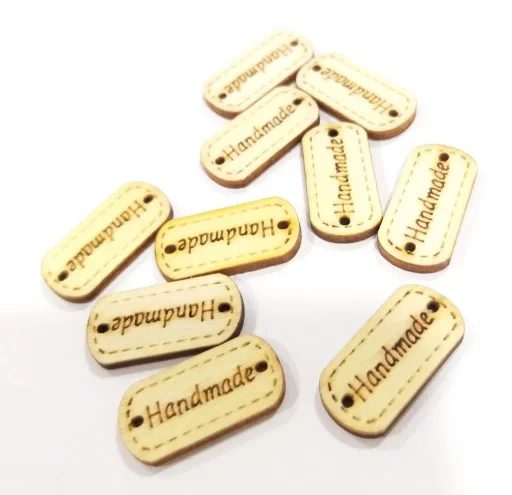 Çanta Aksesuar 1.1X2.3 Cm Cm Ahşap Etiket 1 Adet No:2