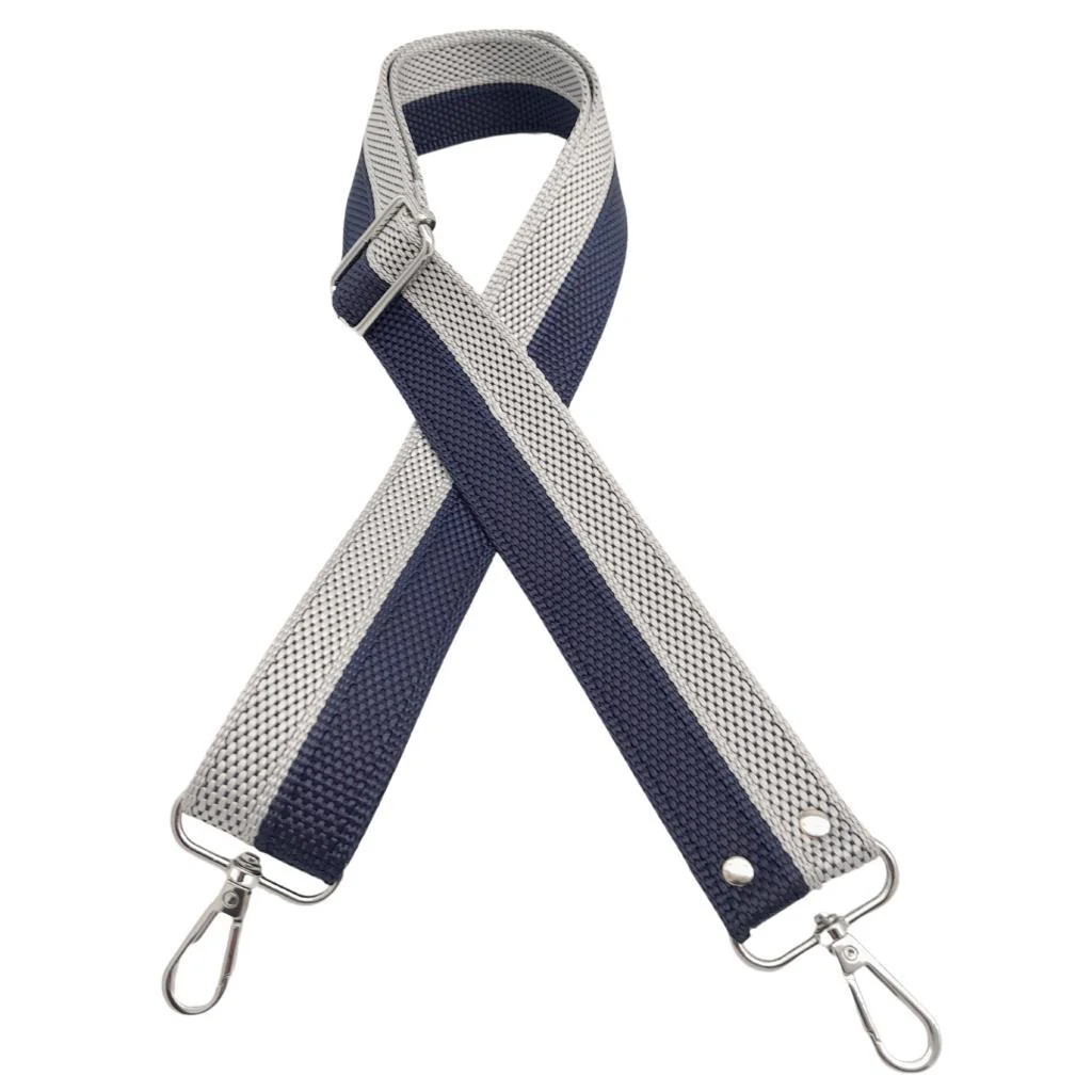 Çanta Aksesuar 120x4 cm Polyester Kolon Çanta Sapı Lacivert Gri R Çanta Aksesuar 120x4 cm Polyester Kolon Çanta Sapı Lacivert Gri R