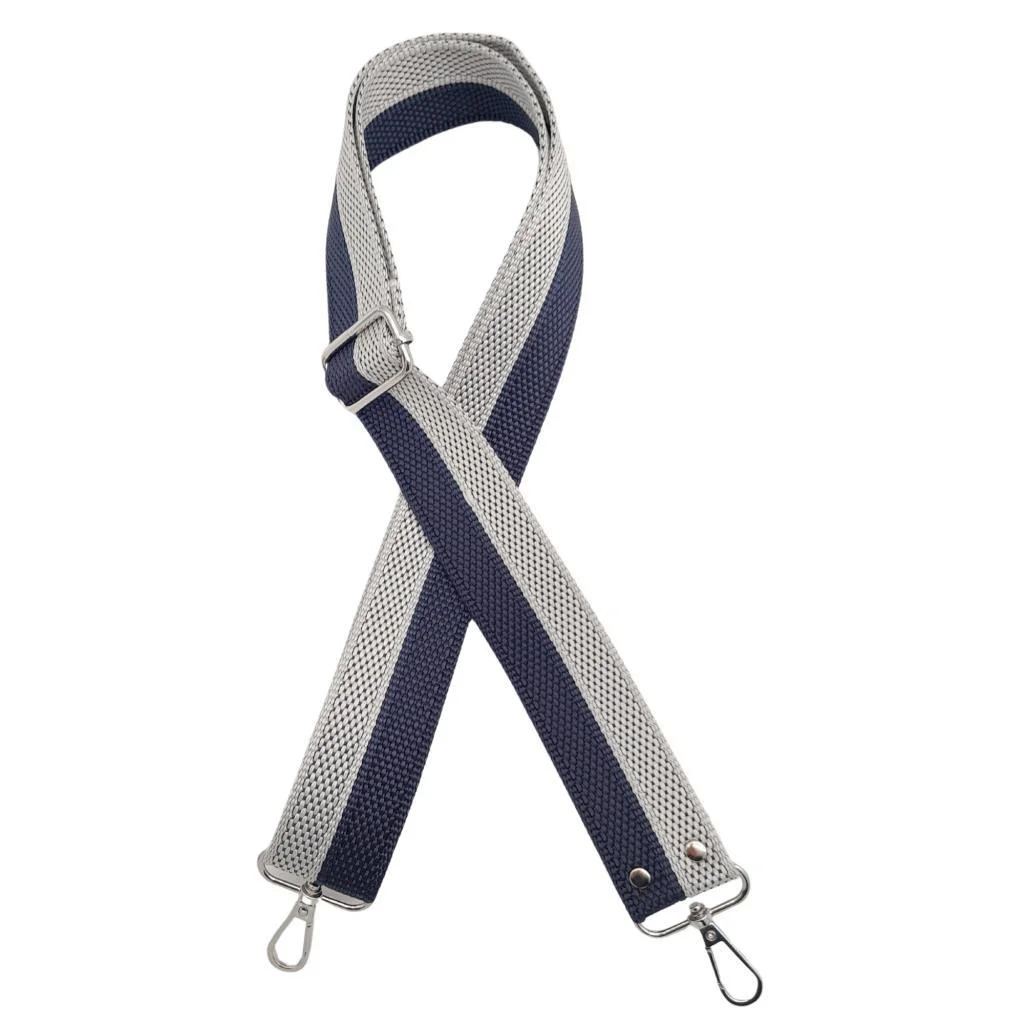 Çanta Aksesuar 120x4 cm Polyester Kolon Çanta Sapı Lacivert Gri R Çanta Aksesuar 120x4 cm Polyester Kolon Çanta Sapı Lacivert Gri R