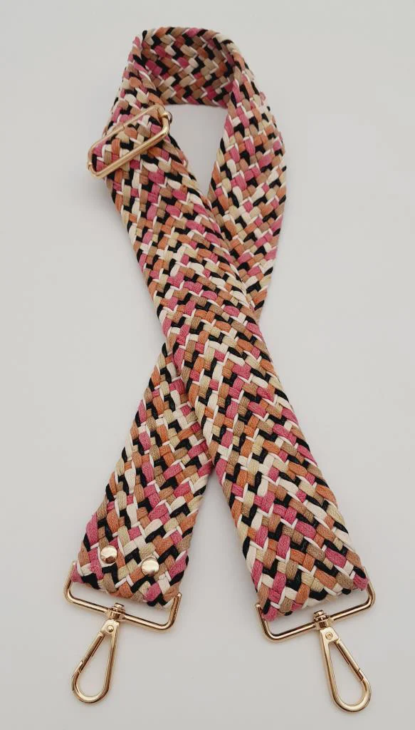 Çanta Aksesuar 120x5 cm Renkli Hasır Örgü Model Pamuklu Kolon Çan