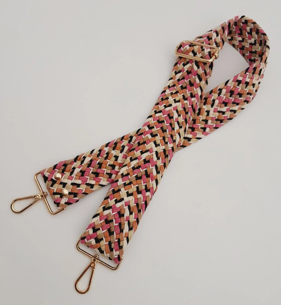 Çanta Aksesuar 120x5 cm Renkli Hasır Örgü Model Pamuklu Kolon Çan