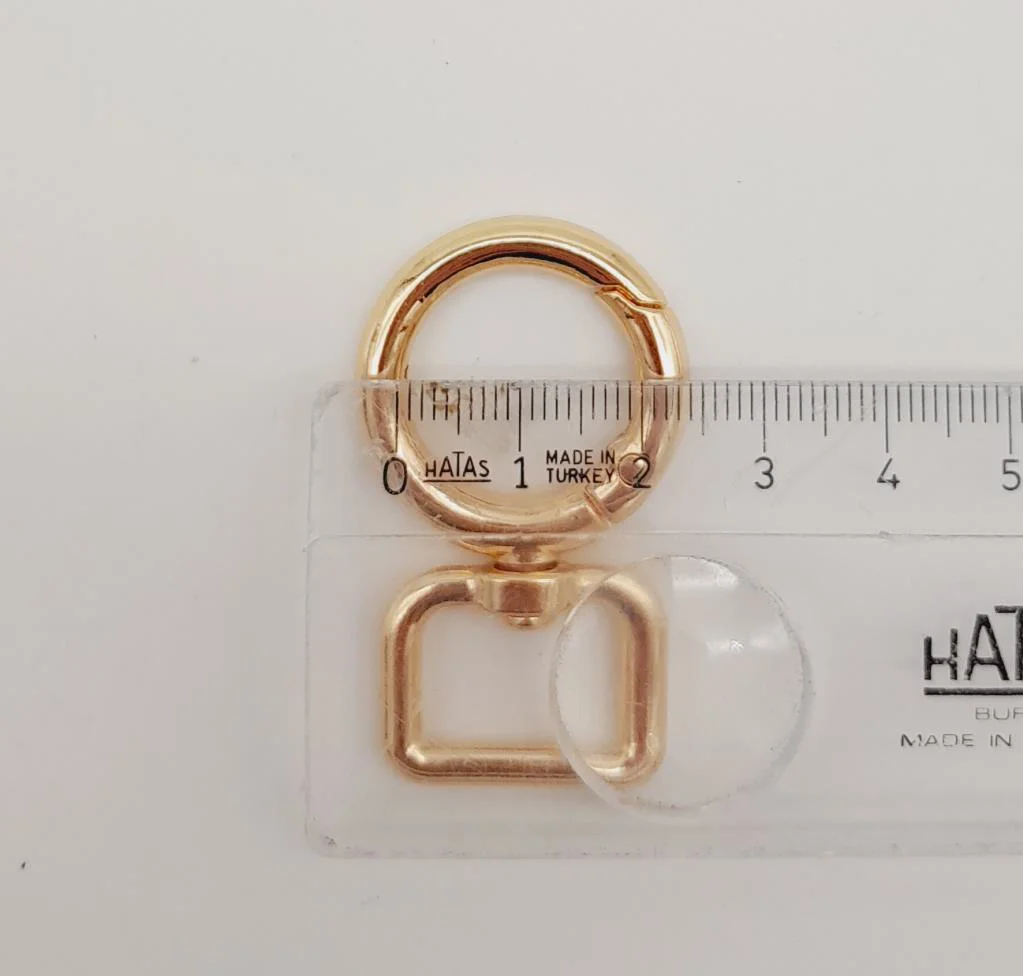 Çanta Aksesuar 2 cm Light Gold Köşeli Yaylı Halka 1 Adet